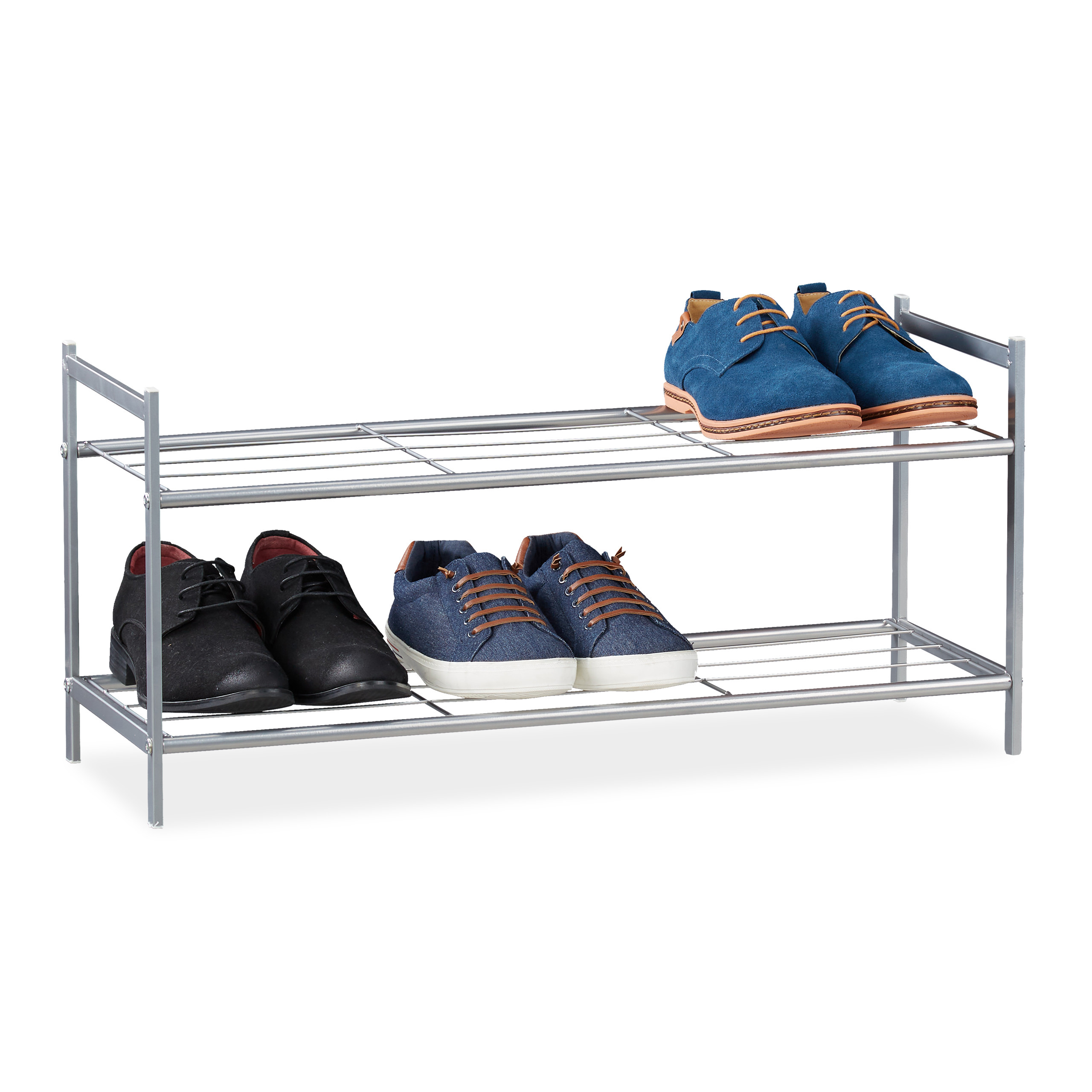 Zapatero metalico estante para calzado ligero 2 niveles zapatero organizador - Imagen 22 de 45