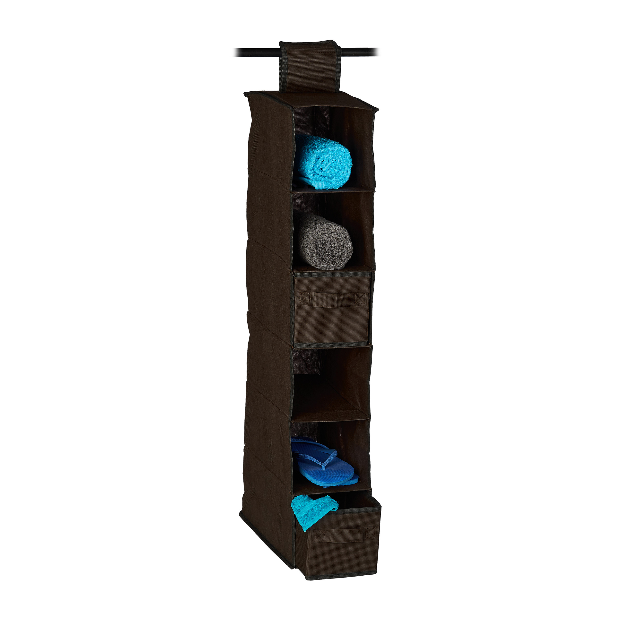 Hängeregal kleiderschrank Faltregal Campingregal 6 Fächer robust 2 Schübe