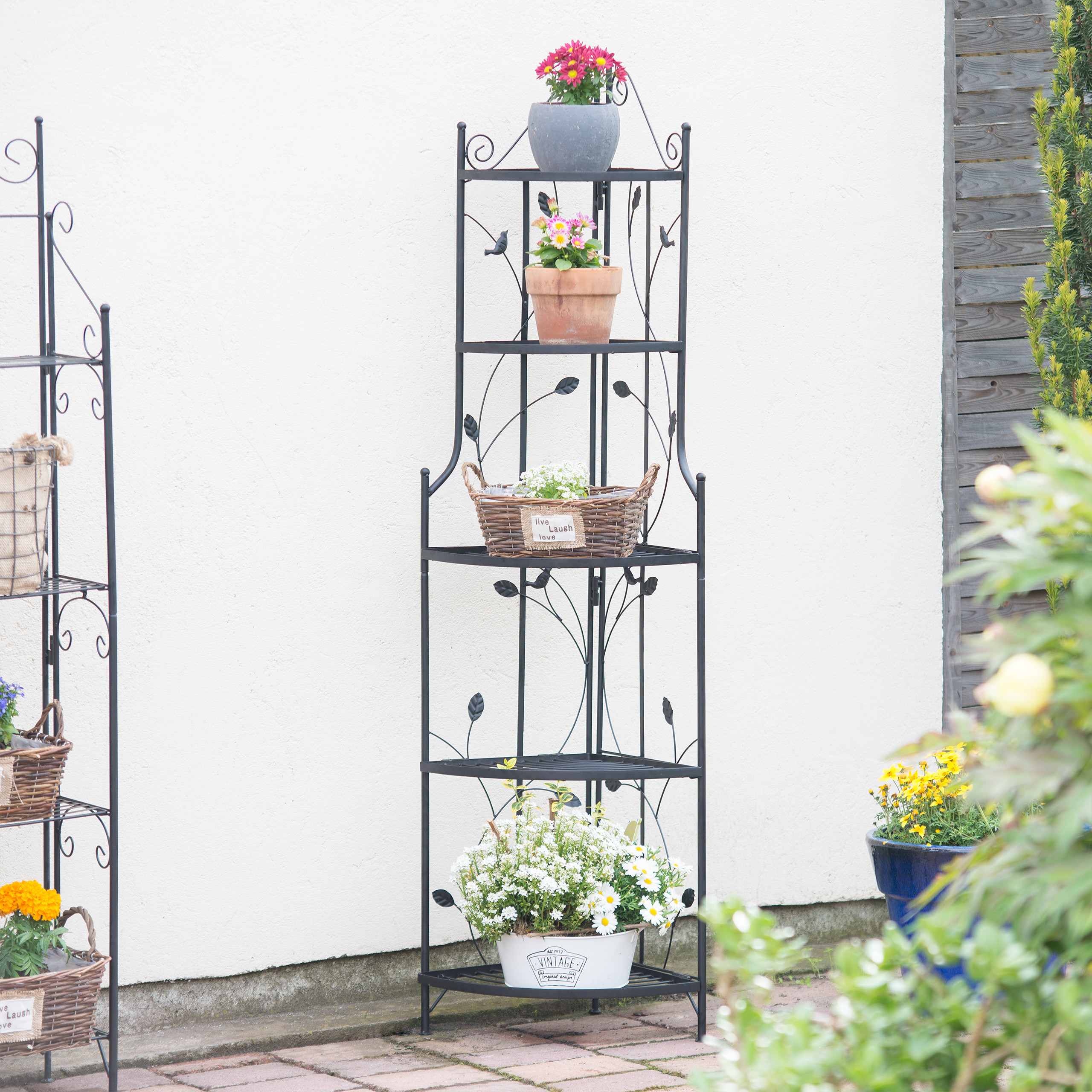 Pflanzentreppe ecke Pflanzenregal Blumenetage Blumenständer Pflanzenbank