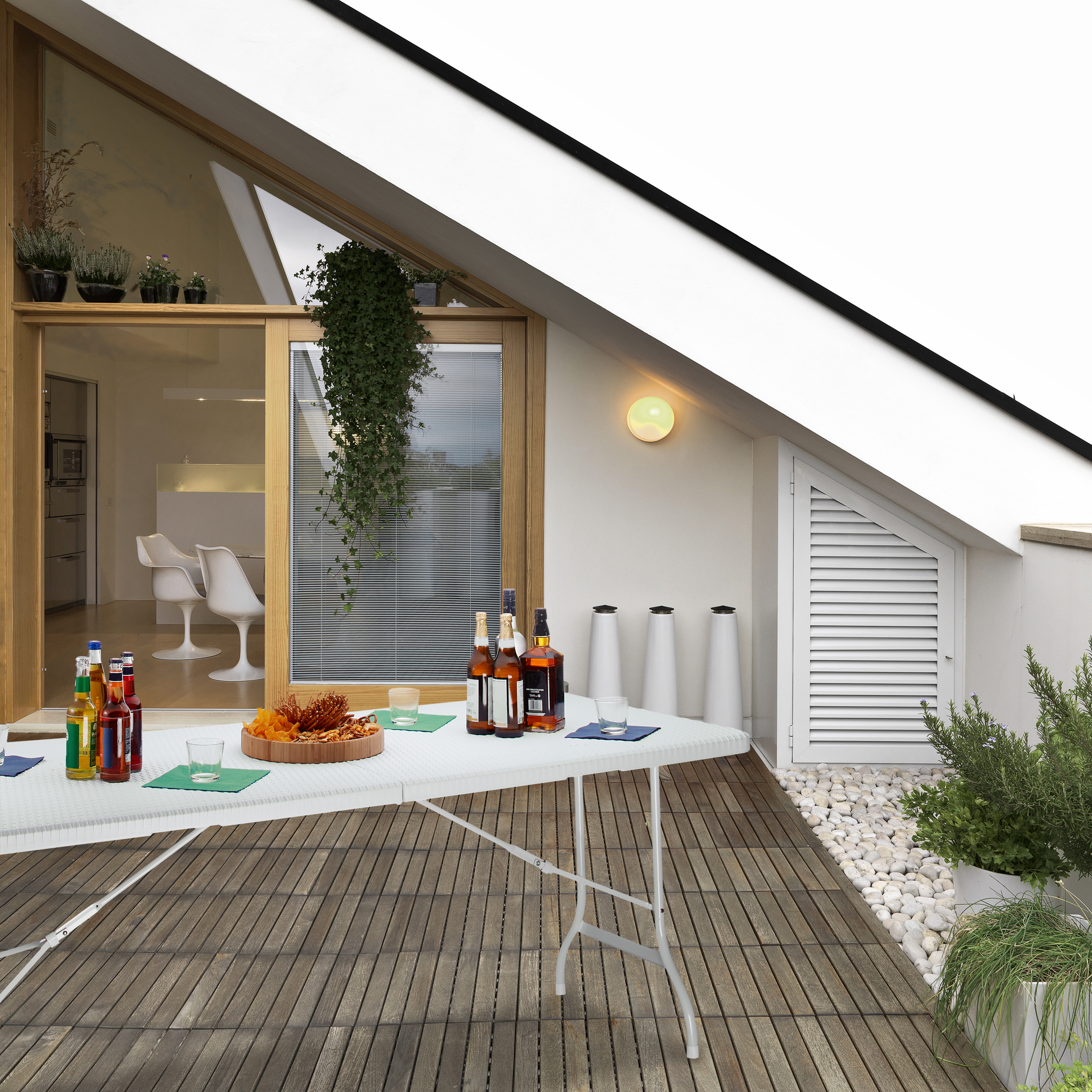 Gartentisch klappbar Faltbarer Esstisch witterungsbeständig leicht Camping Tisch