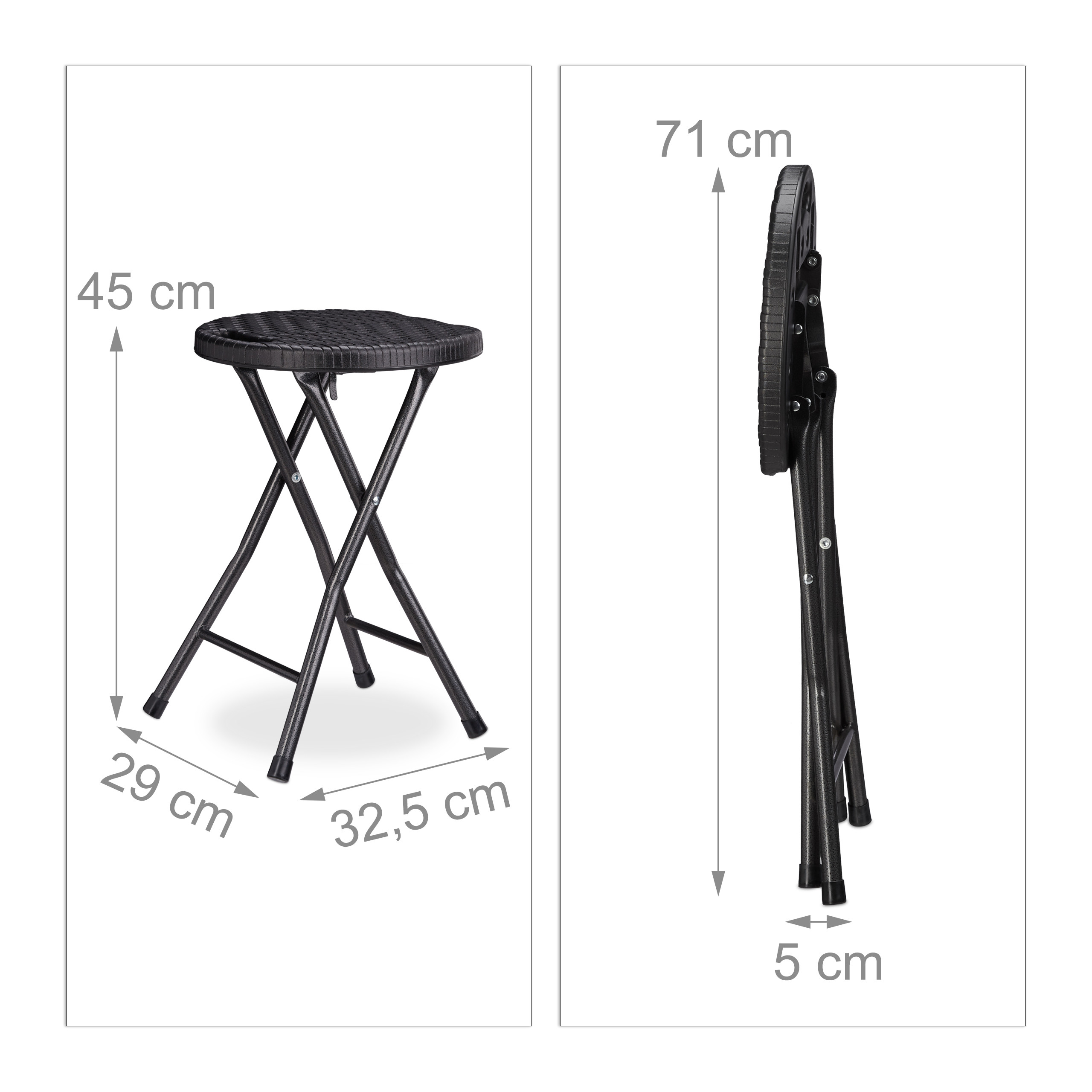 Taburete plegable banquillo exterior silla de camping ligero fácil limpieza - Imagen 23 de 27