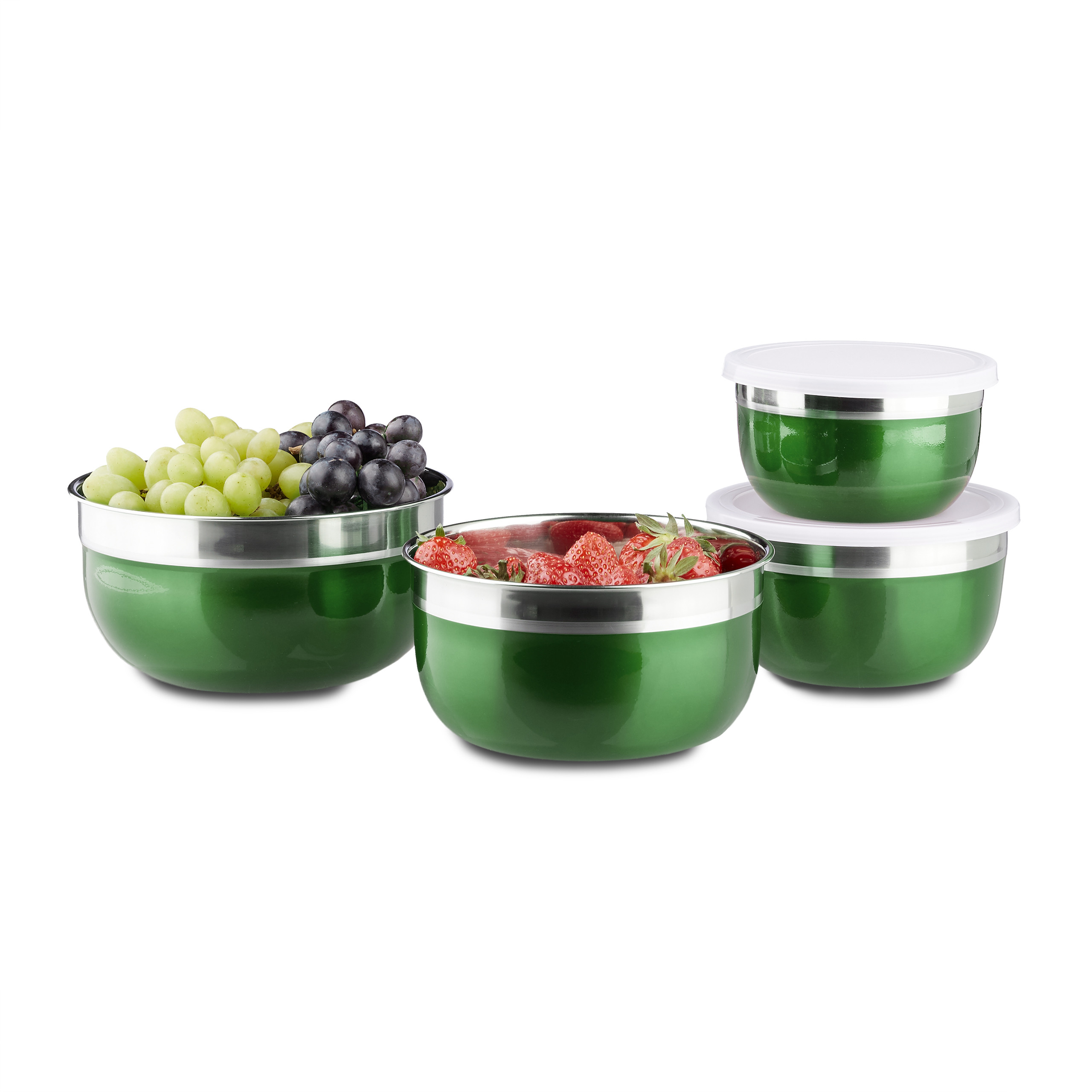 Schüssel Set mit Deckel Salatschüssel Edelstahlschüsseln Küchenschüsseln Vorrat - Bild 12 von 27