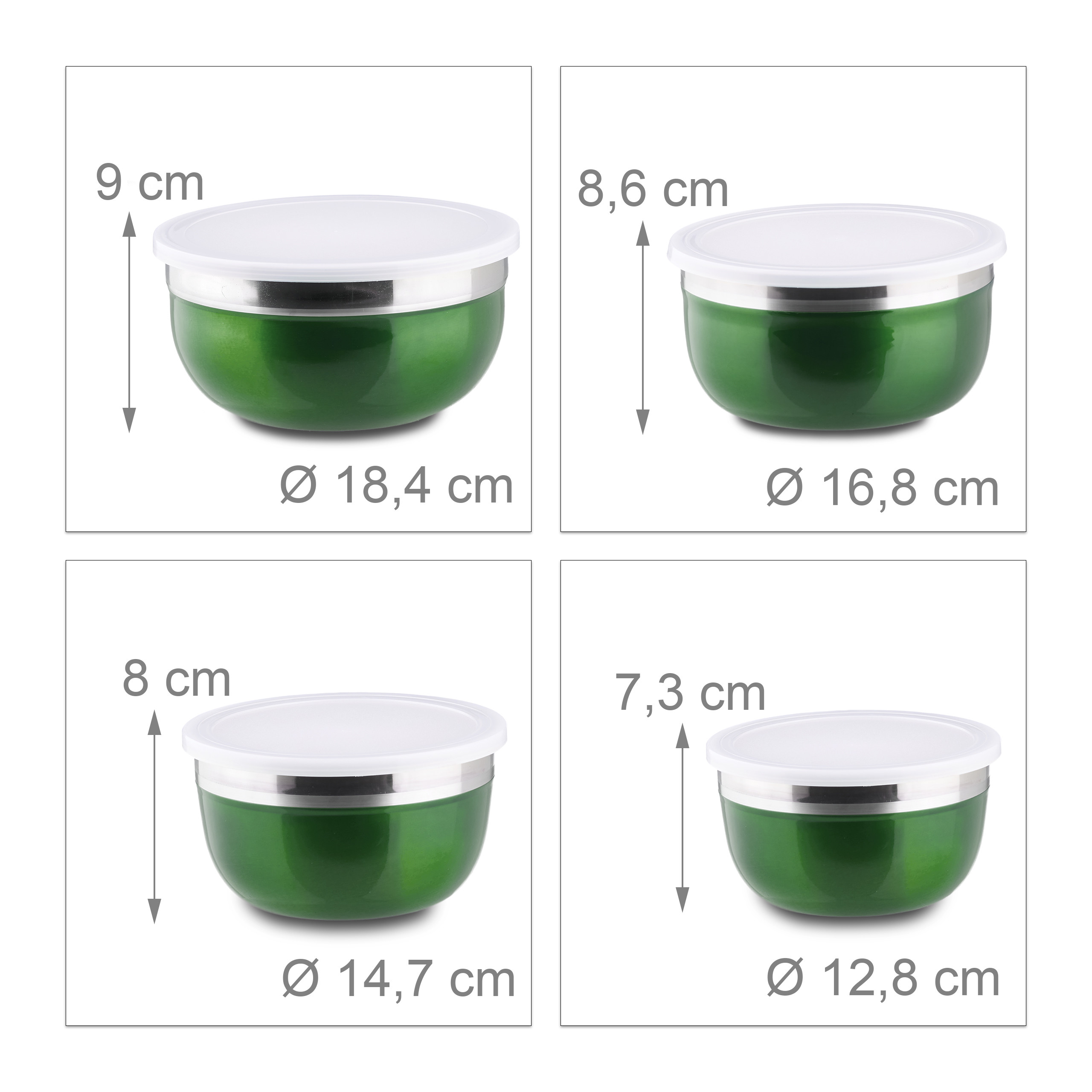 Schüssel Set mit Deckel Salatschüssel Edelstahlschüsseln Küchenschüsseln Vorrat - Bild 15 von 27