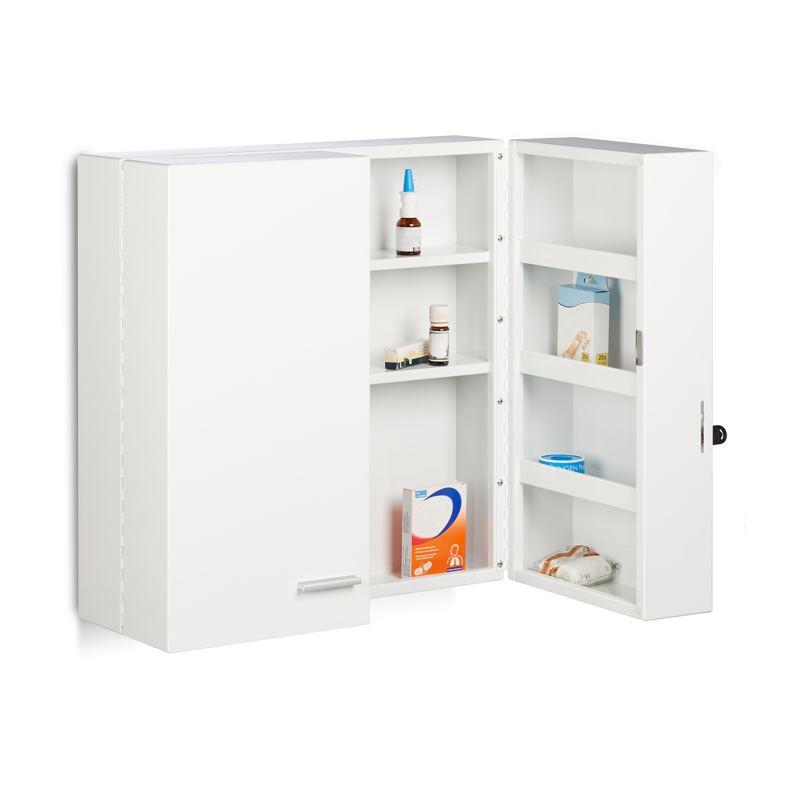 Medikamentenschrank Arzneischrank Hausapotheke abschließbar 11 Fächer robust 4052025210717| eBay