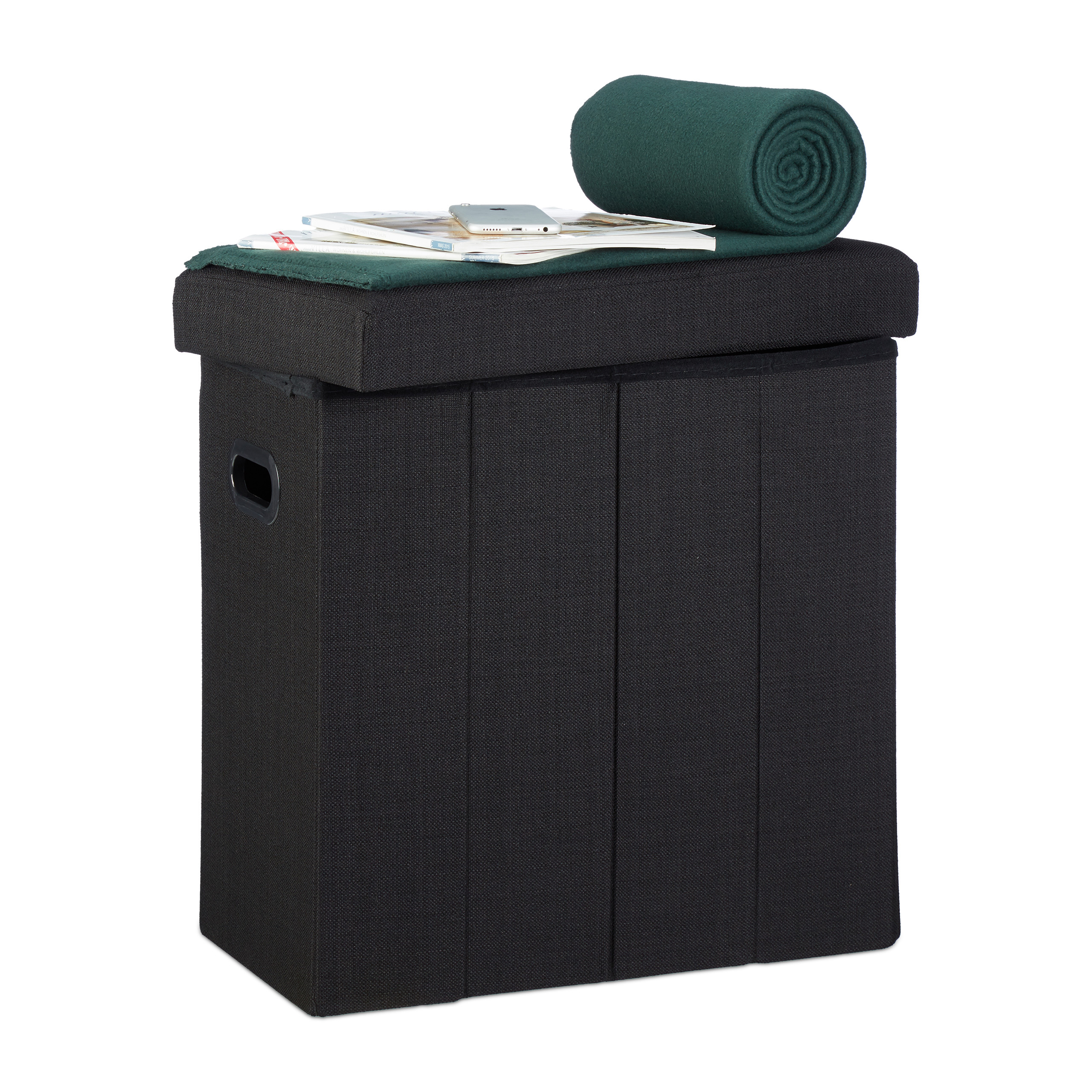 Puff almacenaje taburete plegable otomana decorativa baúl de almacenamiento - Imagen 13 de 36