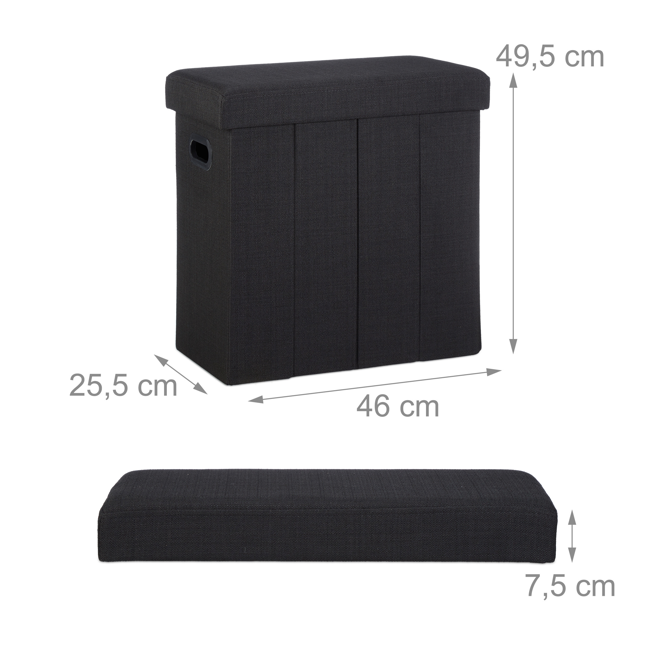 Puff almacenaje taburete plegable otomana decorativa baúl de almacenamiento - Imagen 16 de 36