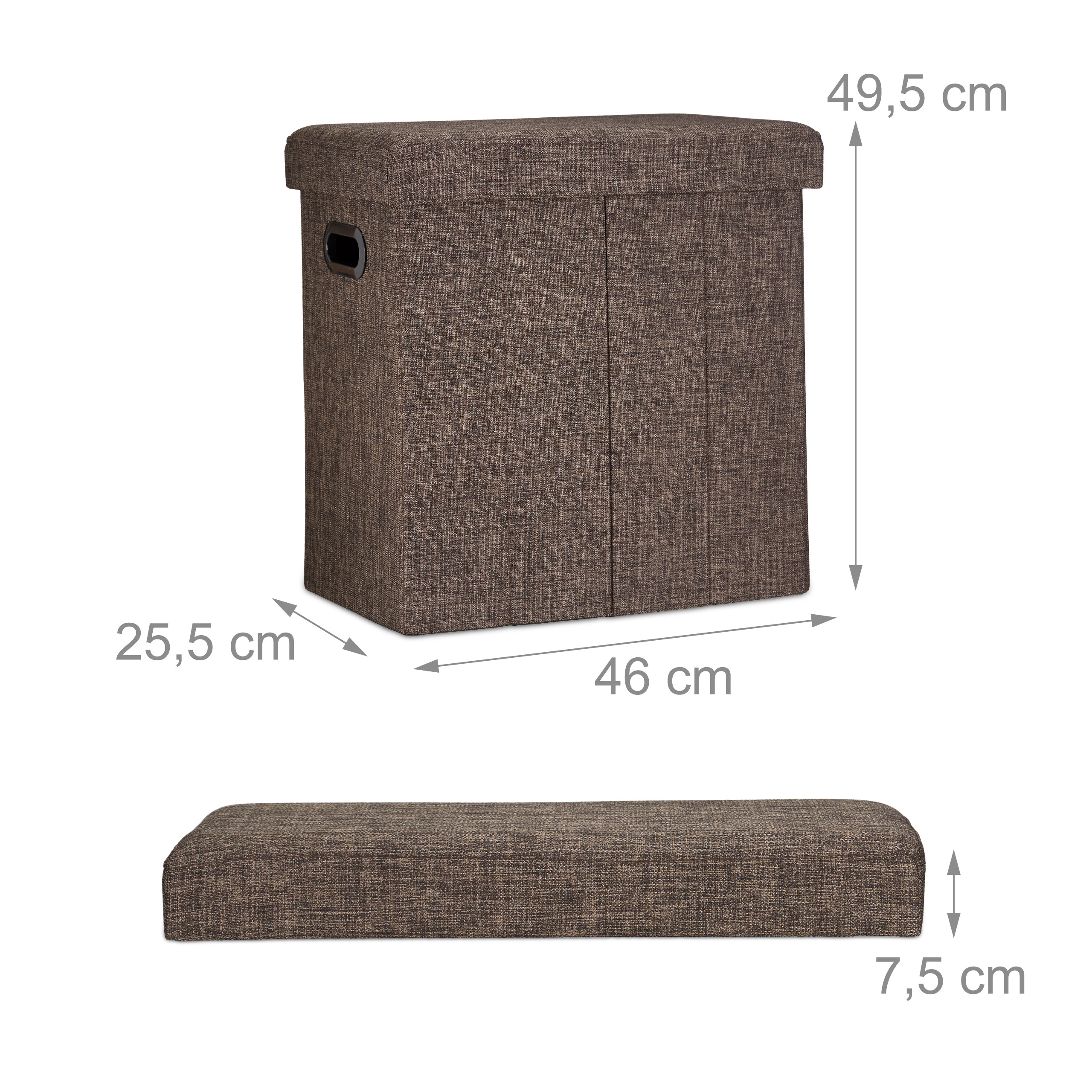 Puff almacenaje taburete plegable otomana decorativa baúl de almacenamiento - Imagen 32 de 36