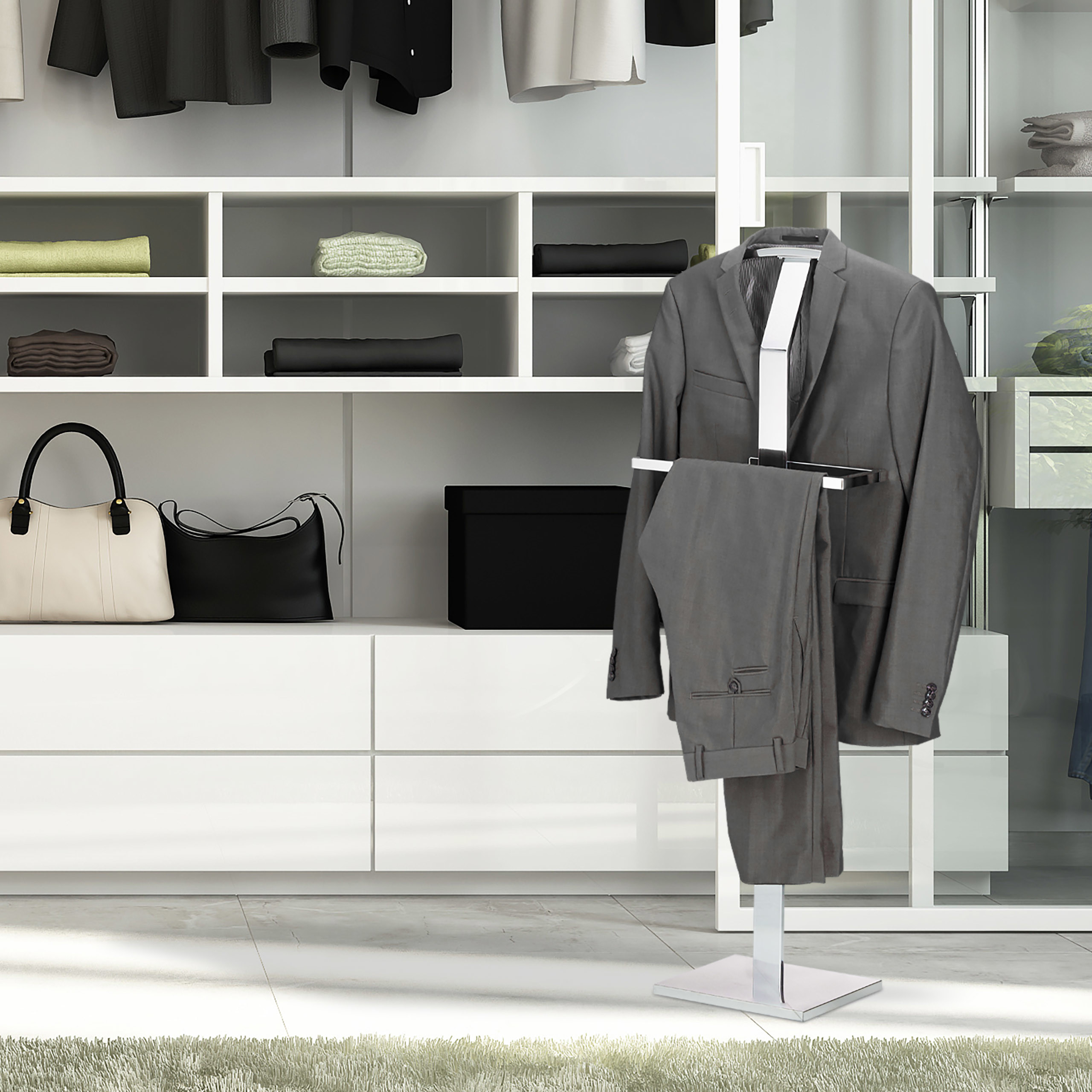 Appendiabiti Da Terra Moderno - Servo Muto In Metallo Per Ingresso, Camera E Ufficio - Foto 8