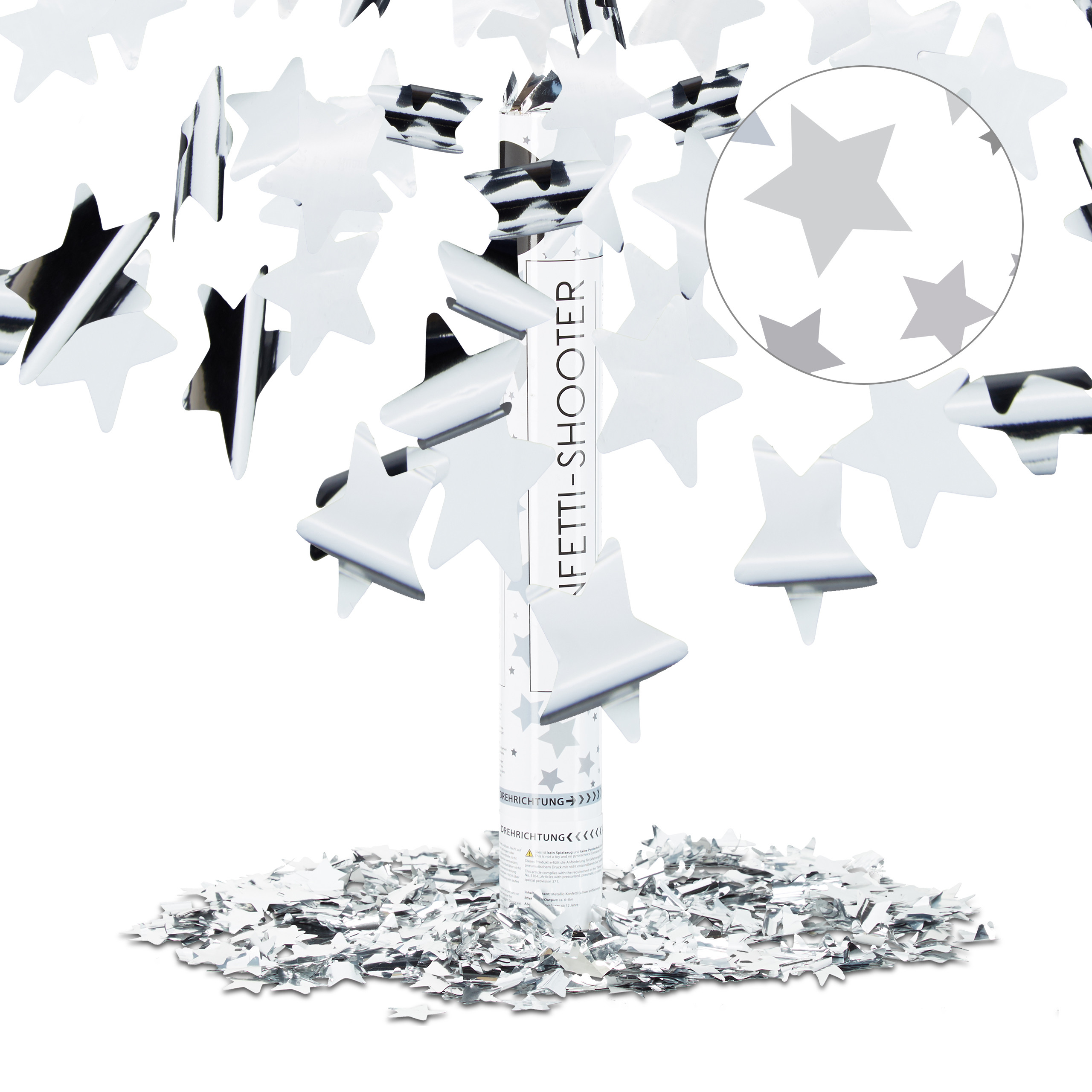 Relaxdays Party Popper Set – 5 Stück, 40 Cm, Silber, 6-8 M Schusshöhe, Metallic Konfetti Relaxdays Party Popper Set – 5 Stück, 40 Cm, Silber, 6-8 M Schusshöhe, Metallic Konfetti