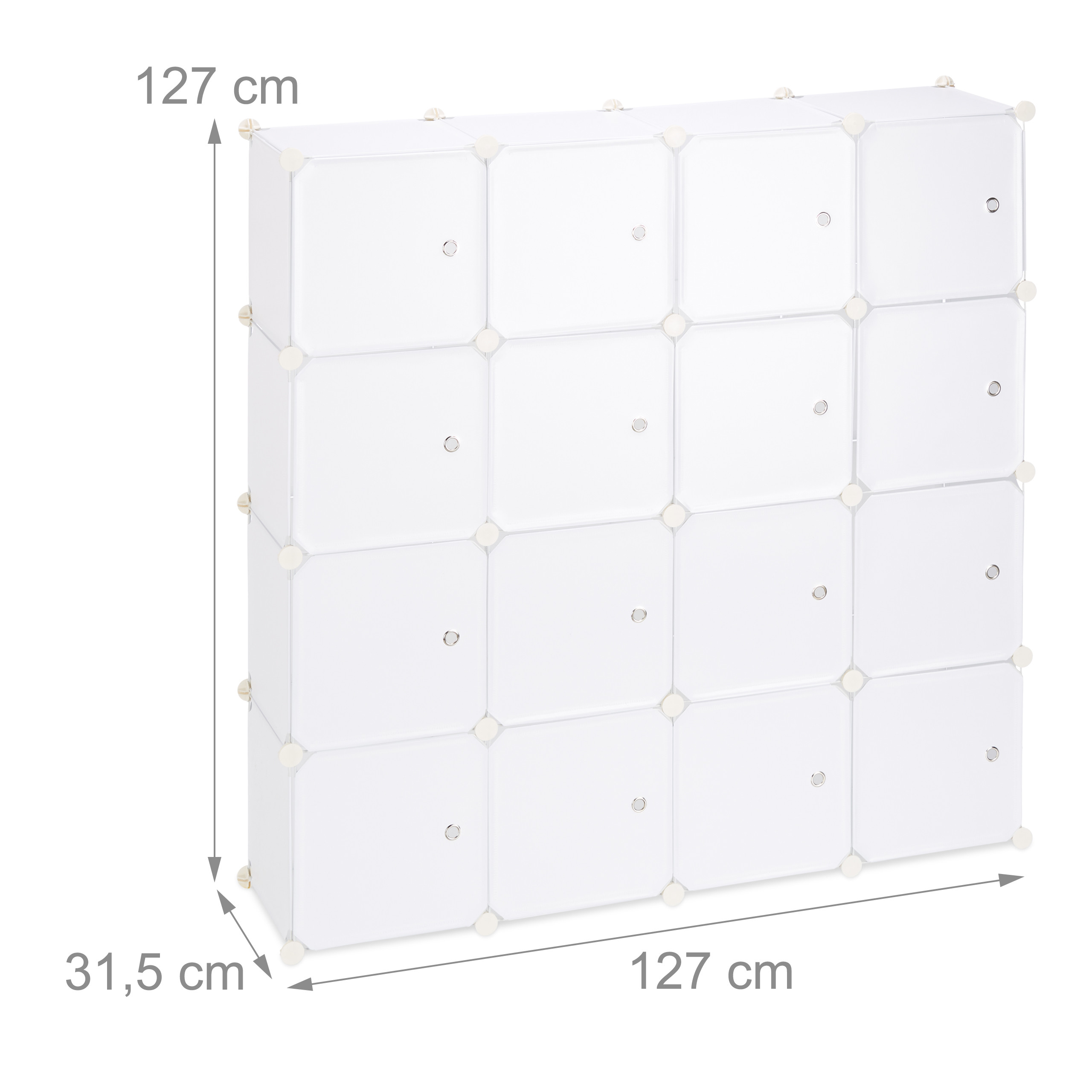 Estanteria modular de plástico mueble organizador 16 compartimentos 11 kg - Imagen 7 de 12