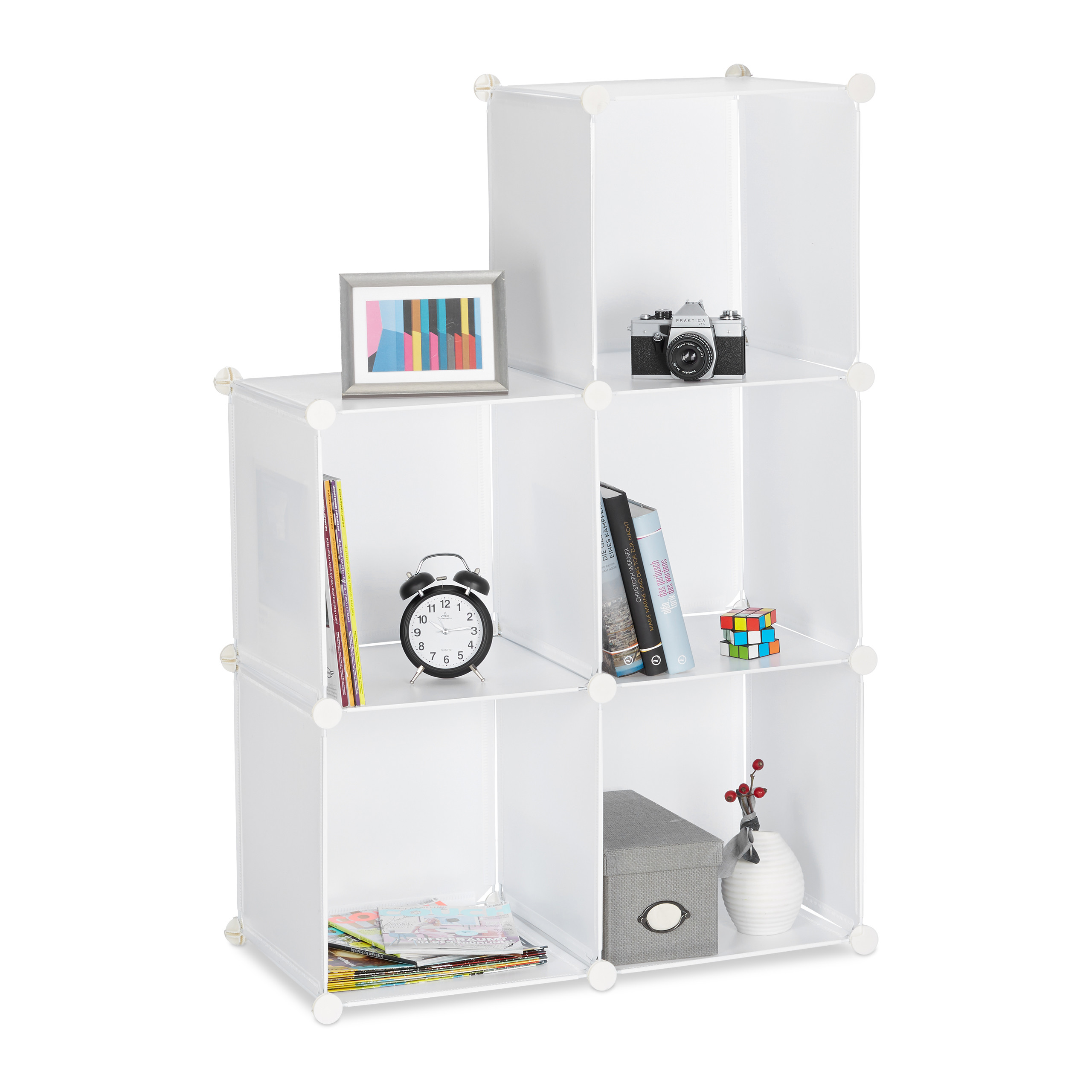 Estanteria modular con 6 compartimentos estante decorativo ligero fácil montaje - Imagen 6 de 23