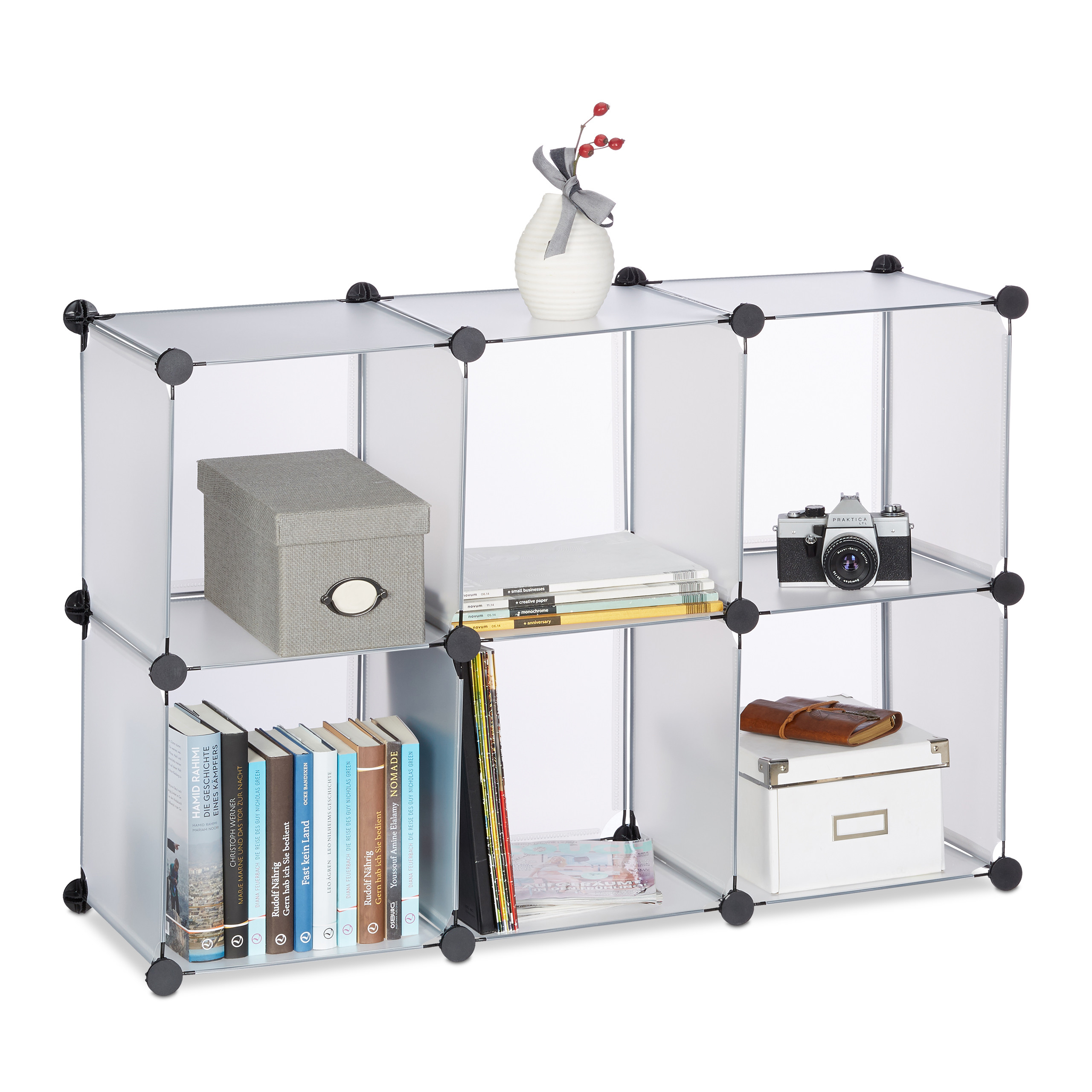 Estanteria modular con 6 compartimentos estante decorativo ligero fácil montaje - Imagen 14 de 23