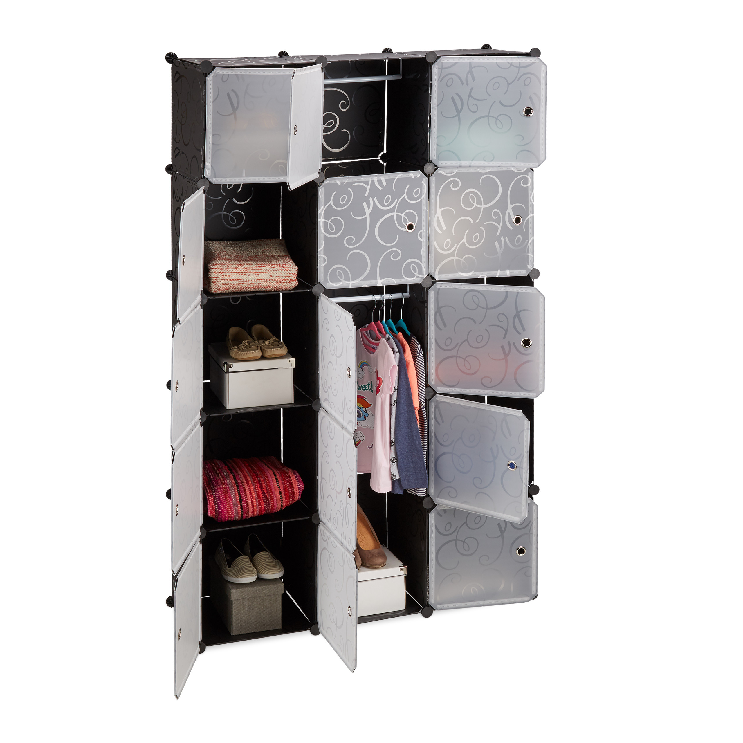 Modular shelving unit wardrobe Multi-Compartment Shelf 11 Compartments