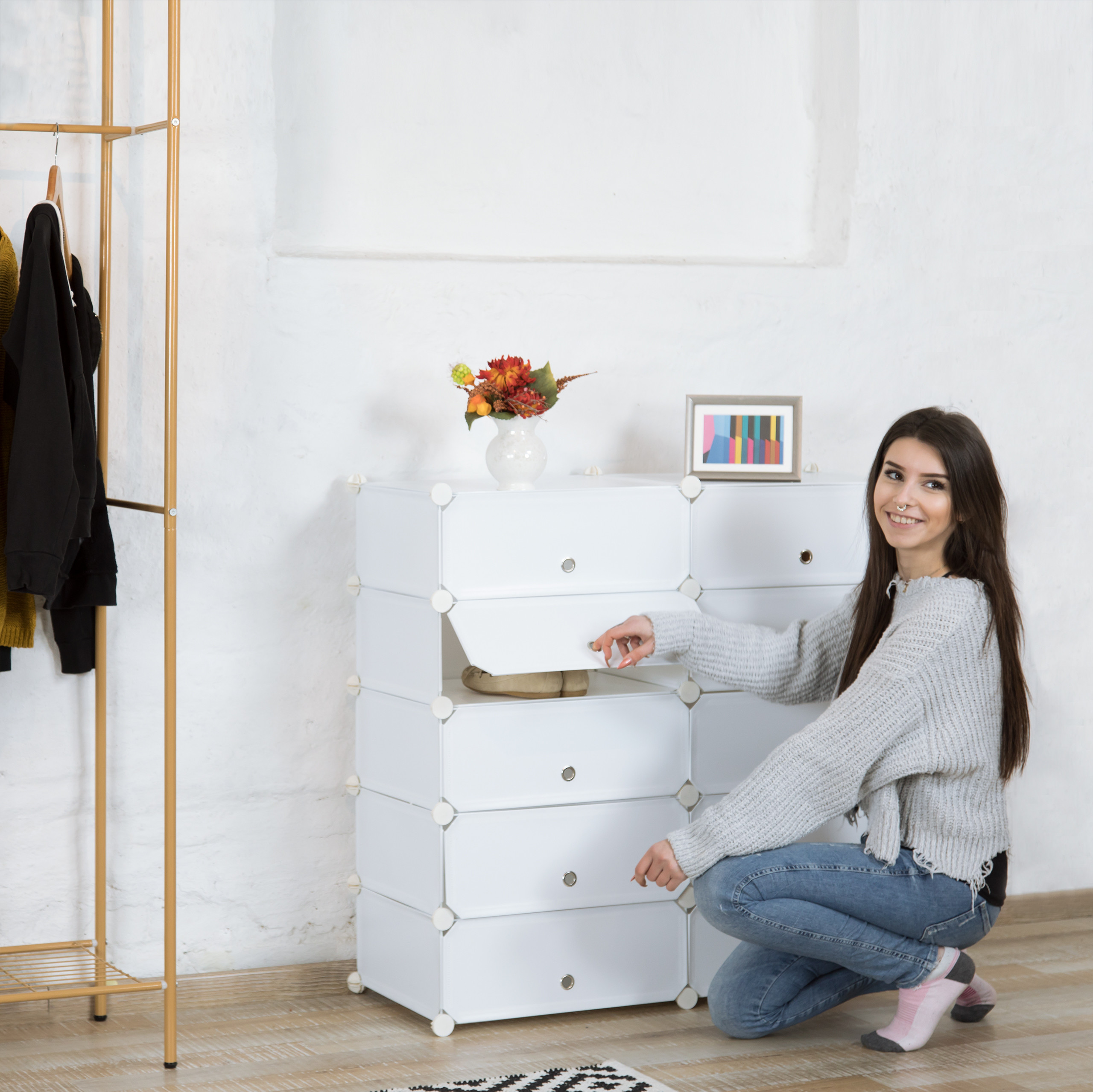 Zapatero grande organizador de zapatos mueble para calzado 10 compartimentos - Imagen 12 de 17