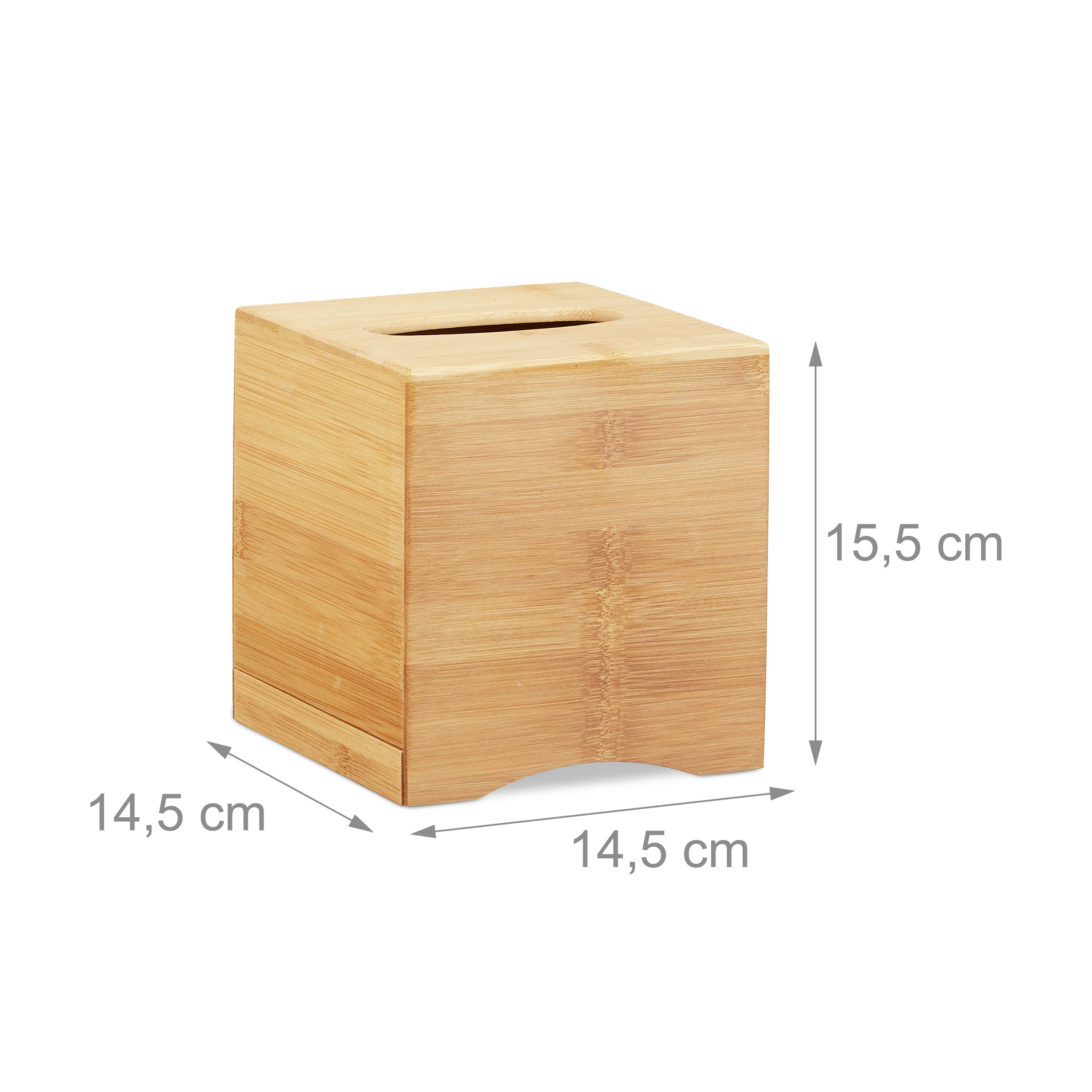 Portafazzoletti In Bamb&ugrave; Relaxdays - Dispenser Per Salviette, Design Naturale, 27.5x15.5x8.5 Cm