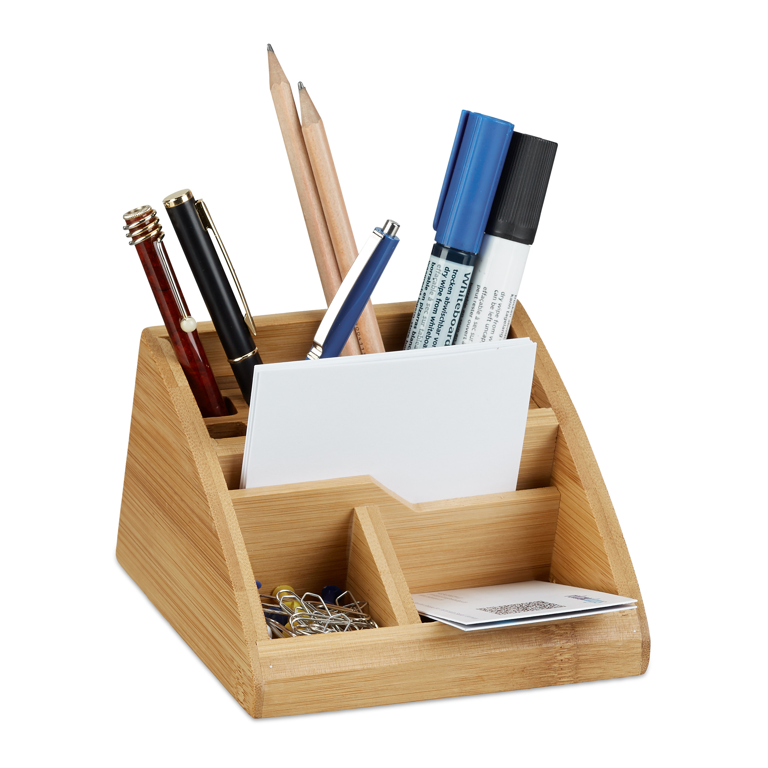 Schreibtisch organizer bambus Bro Utensilienhalter Stiftebox aus Holz 5  Fcher | eBay