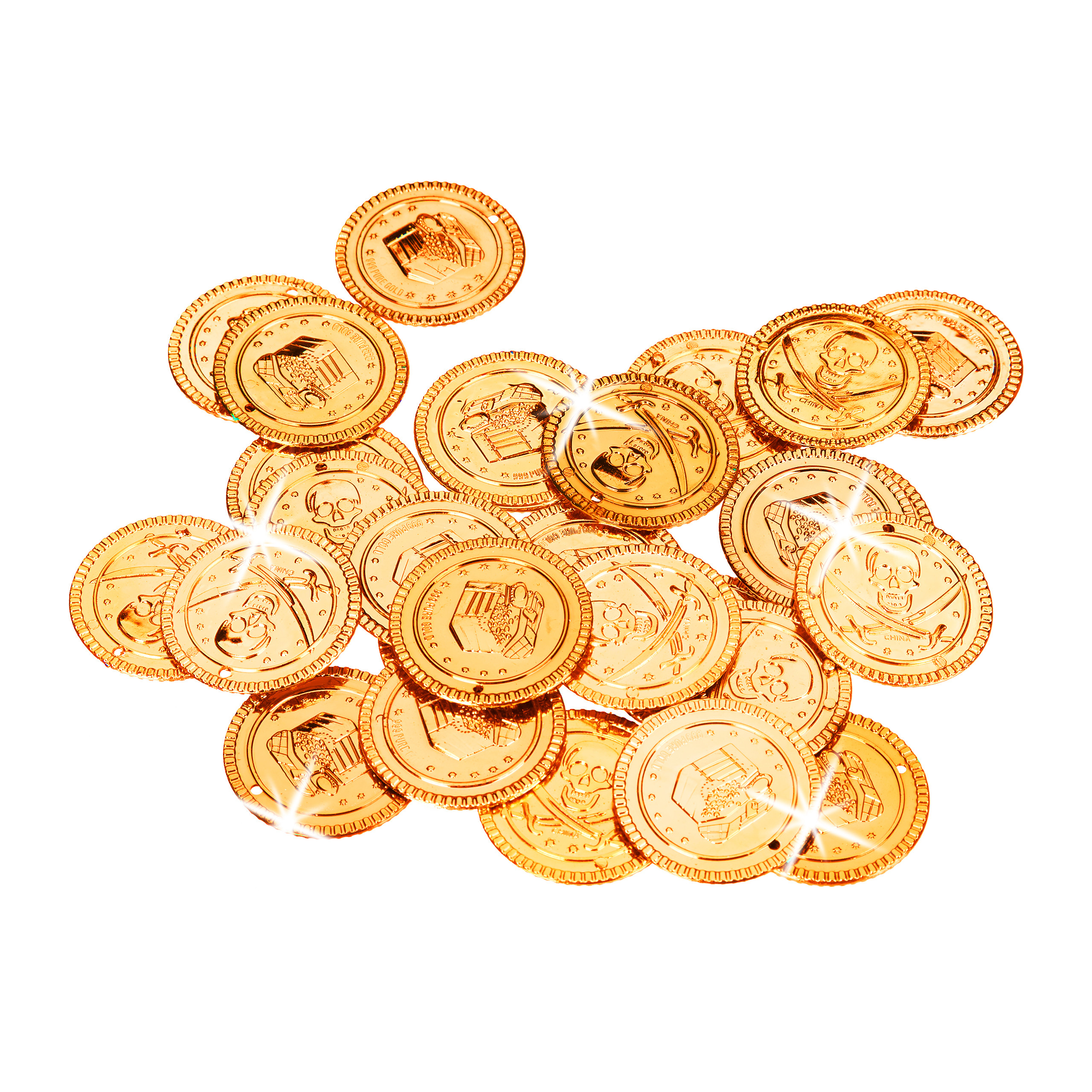 Pirata tesoro dei pirati, set di pietre per bambini, 50 monete d'oro
