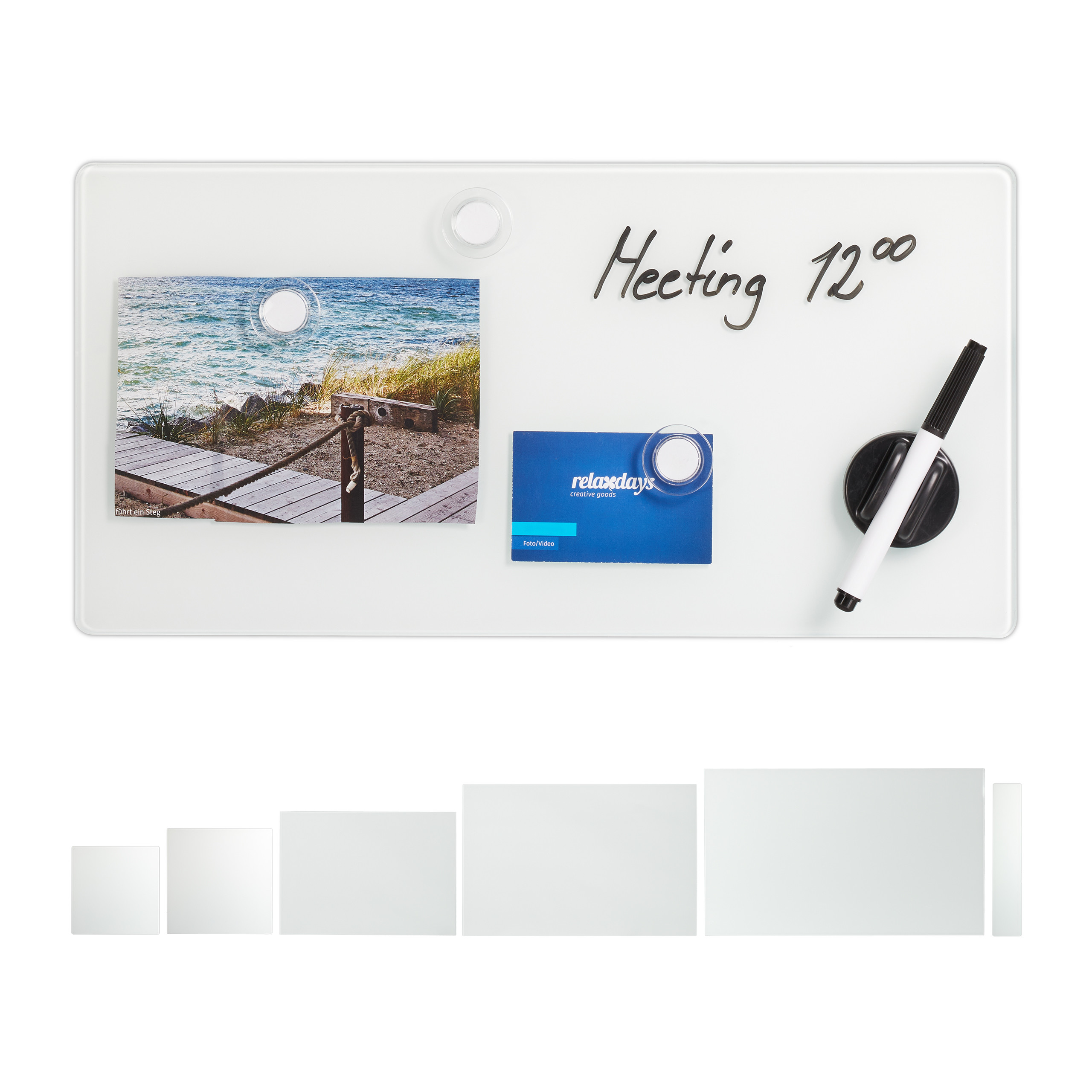 Magnettafel glas Magnetische Notiztafel Weißes Memo-Board abwischbar magnetisch - Bild 8 von 57