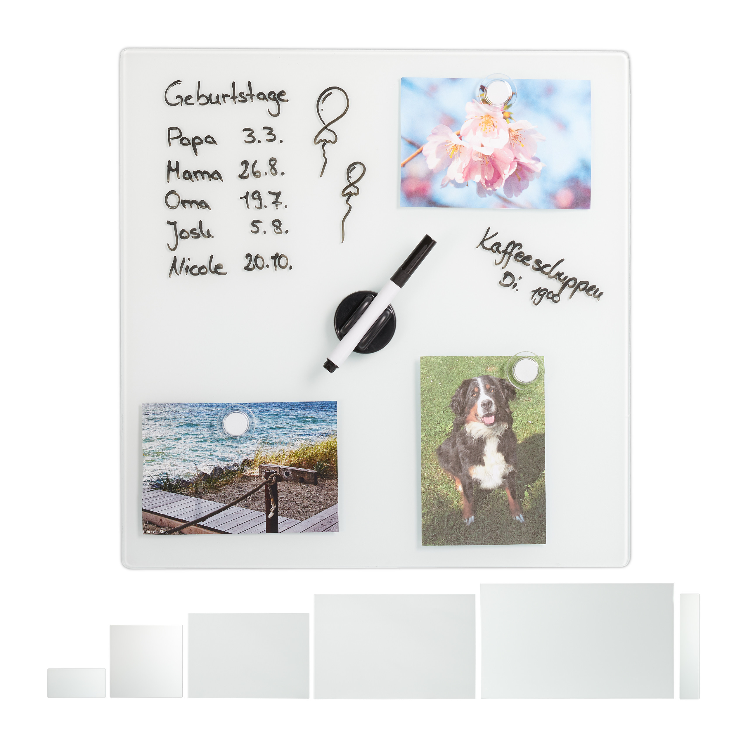 Magnettafel glas Magnetische Notiztafel Weißes Memo-Board abwischbar magnetisch - Bild 16 von 57