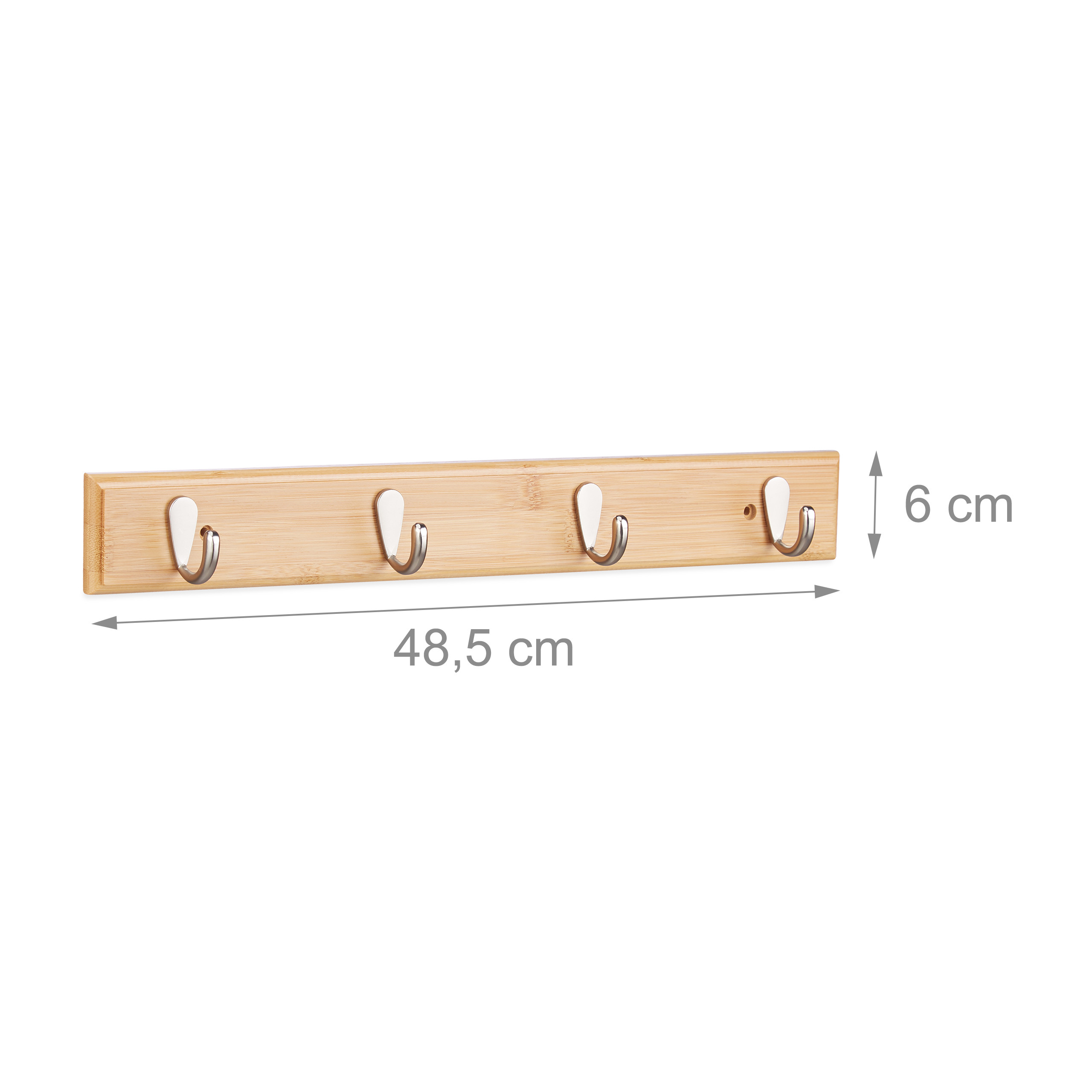 Perchero pared toallero de madera 6 ganchos color natural perchero de bambú - Imagen 14 de 18
