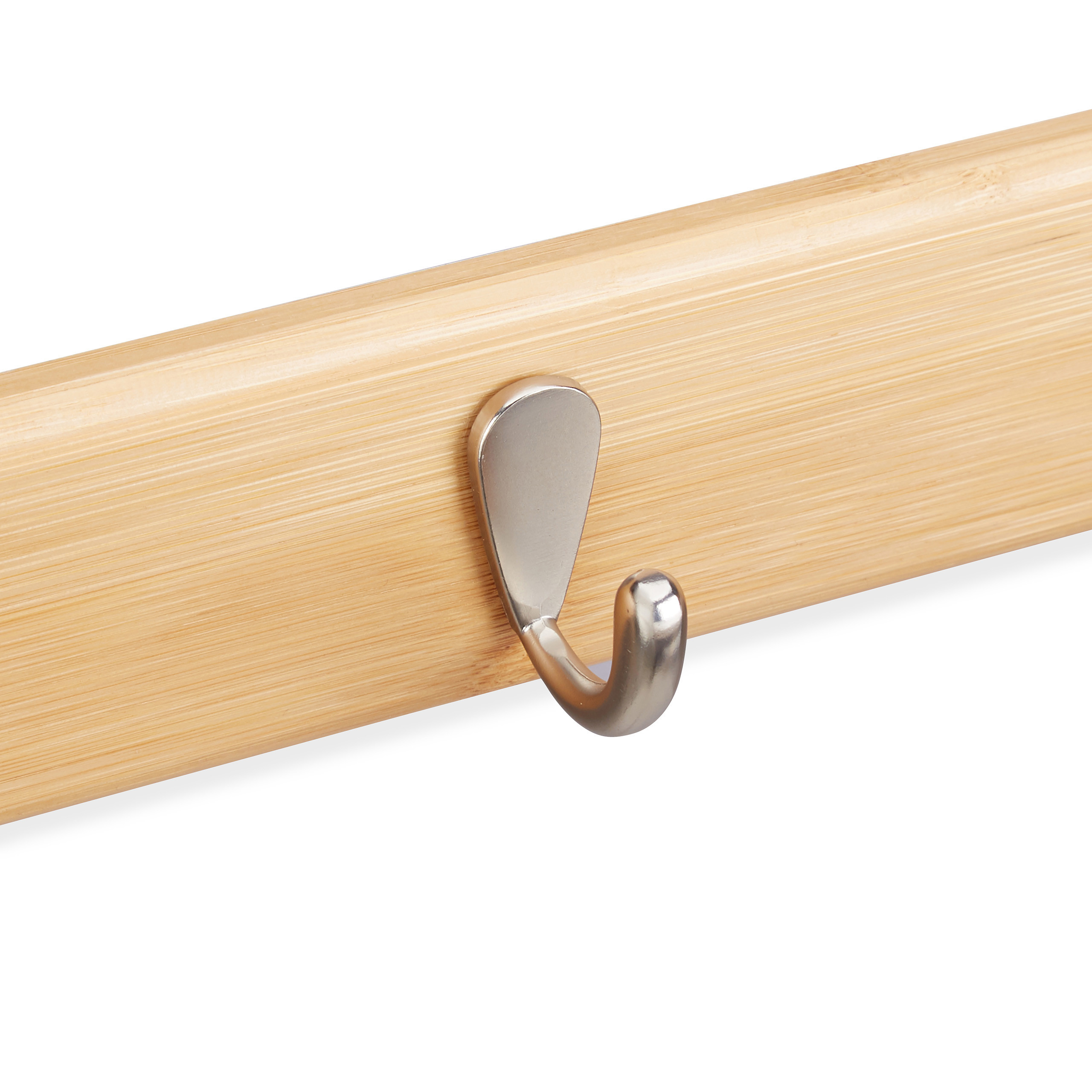 Perchero pared toallero de madera 6 ganchos color natural perchero de bambú - Imagen 16 de 18