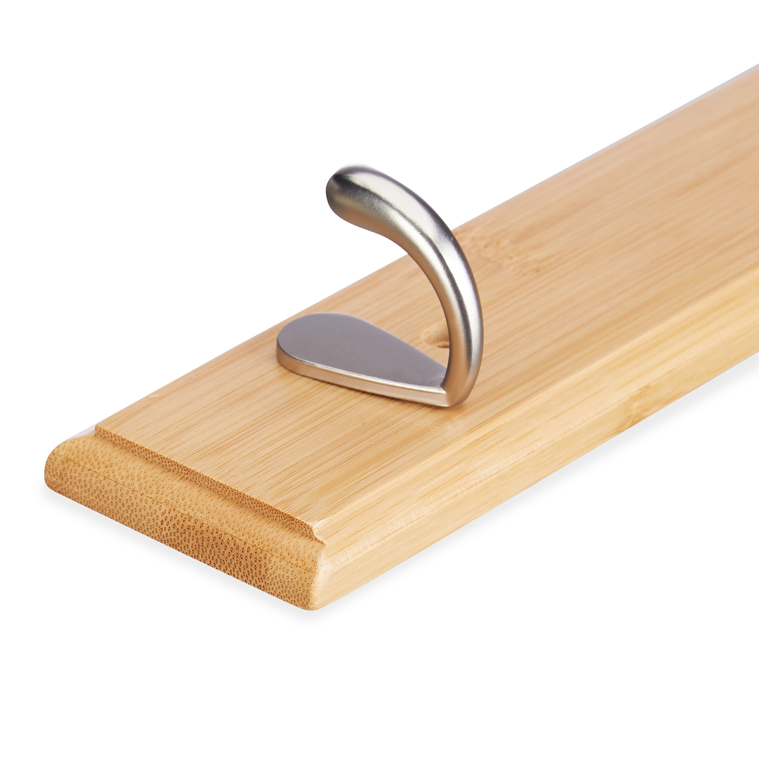 Perchero pared toallero de madera 6 ganchos color natural perchero de bambú - Imagen 10 de 18