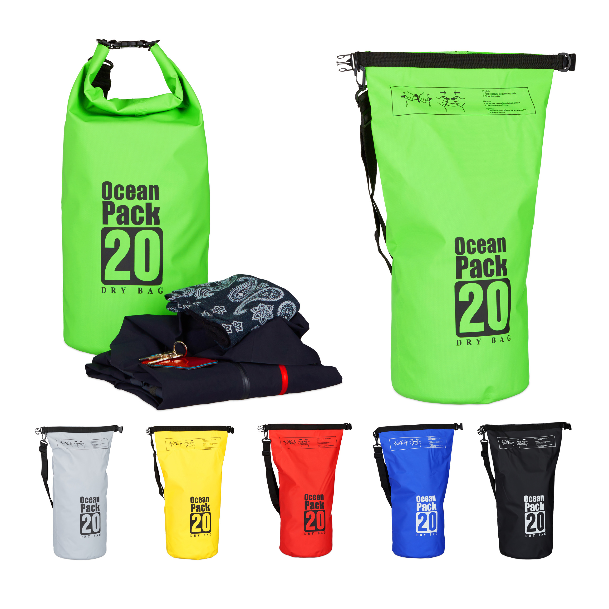 Ocean Pack 20 Liter Dry Bag Outdoor Packsack wasserdicht Seesack Seemannssack