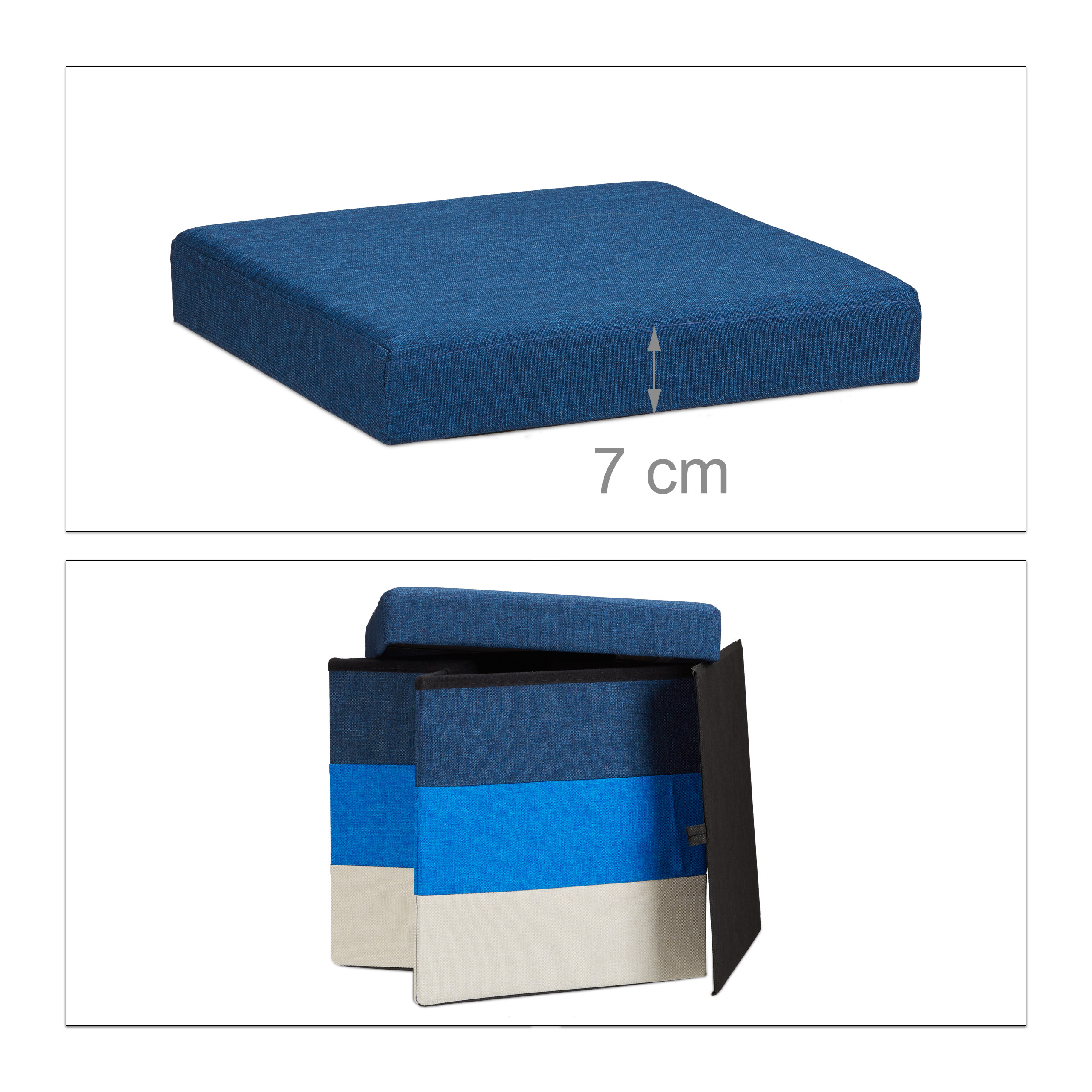 Baul puff taburete plegable otomana moderna 38 L 2,6 kg baúl plegable ligero - Imagen 27 de 30