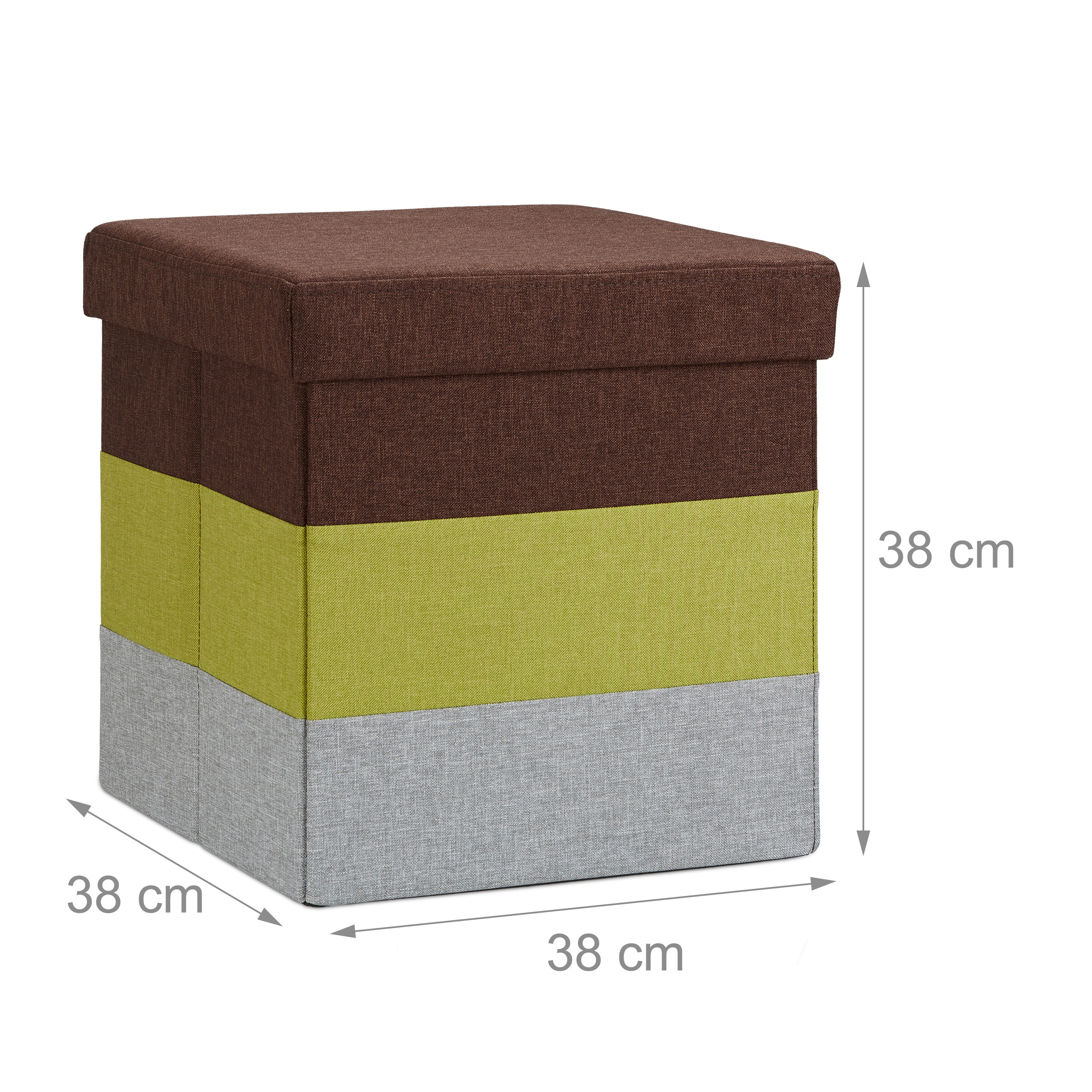 Baul puff taburete plegable otomana moderna 38 L 2,6 kg baúl plegable ligero - Imagen 16 de 30