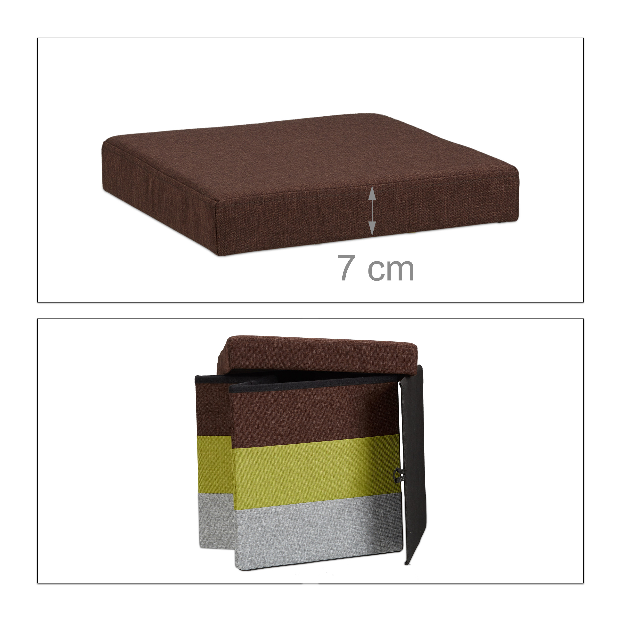 Baul puff taburete plegable otomana moderna 38 L 2,6 kg baúl plegable ligero - Imagen 18 de 30