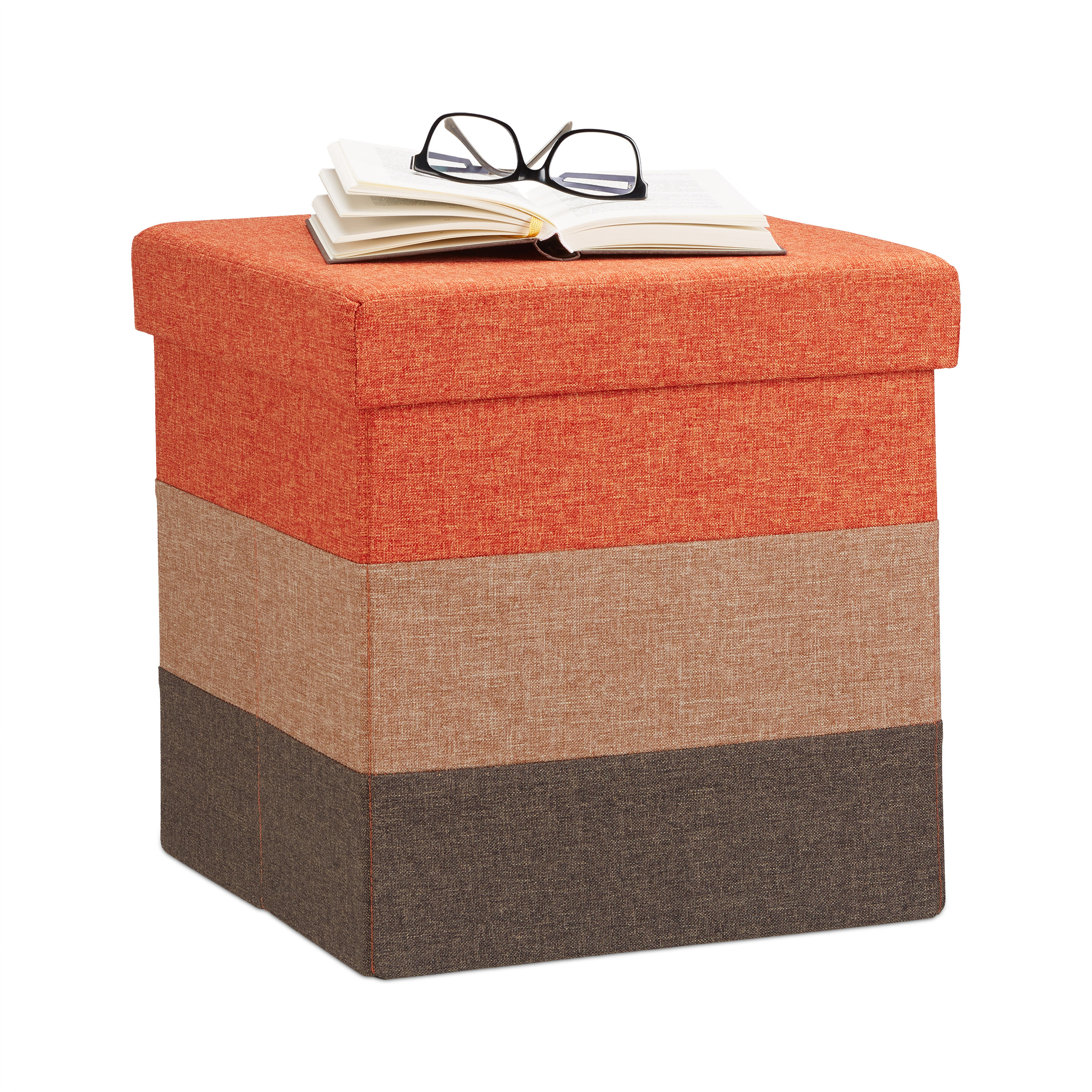 Baul puff taburete plegable otomana moderna 38 L 2,6 kg baúl plegable ligero - Imagen 4 de 30