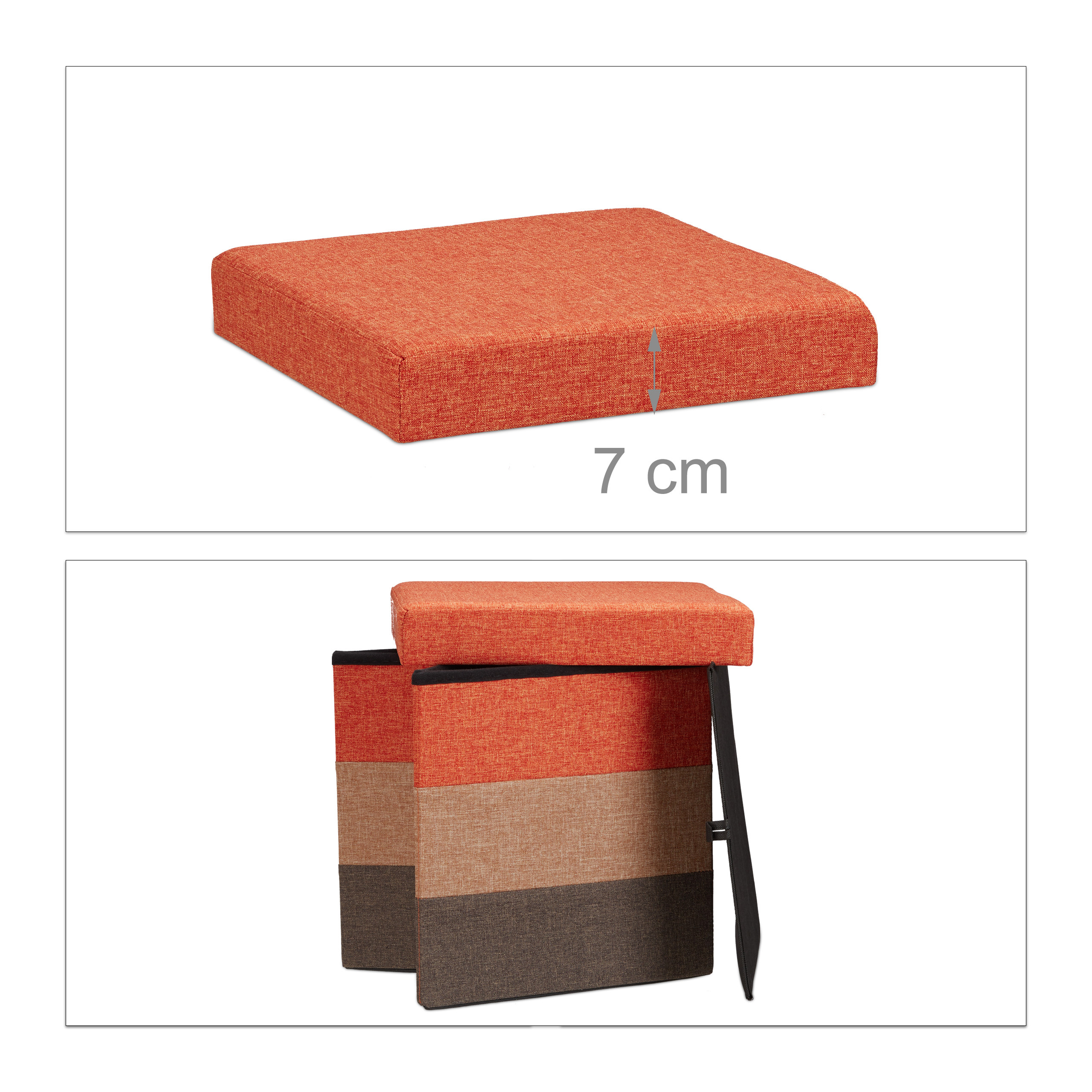 Baul puff taburete plegable otomana moderna 38 L 2,6 kg baúl plegable ligero - Imagen 9 de 30