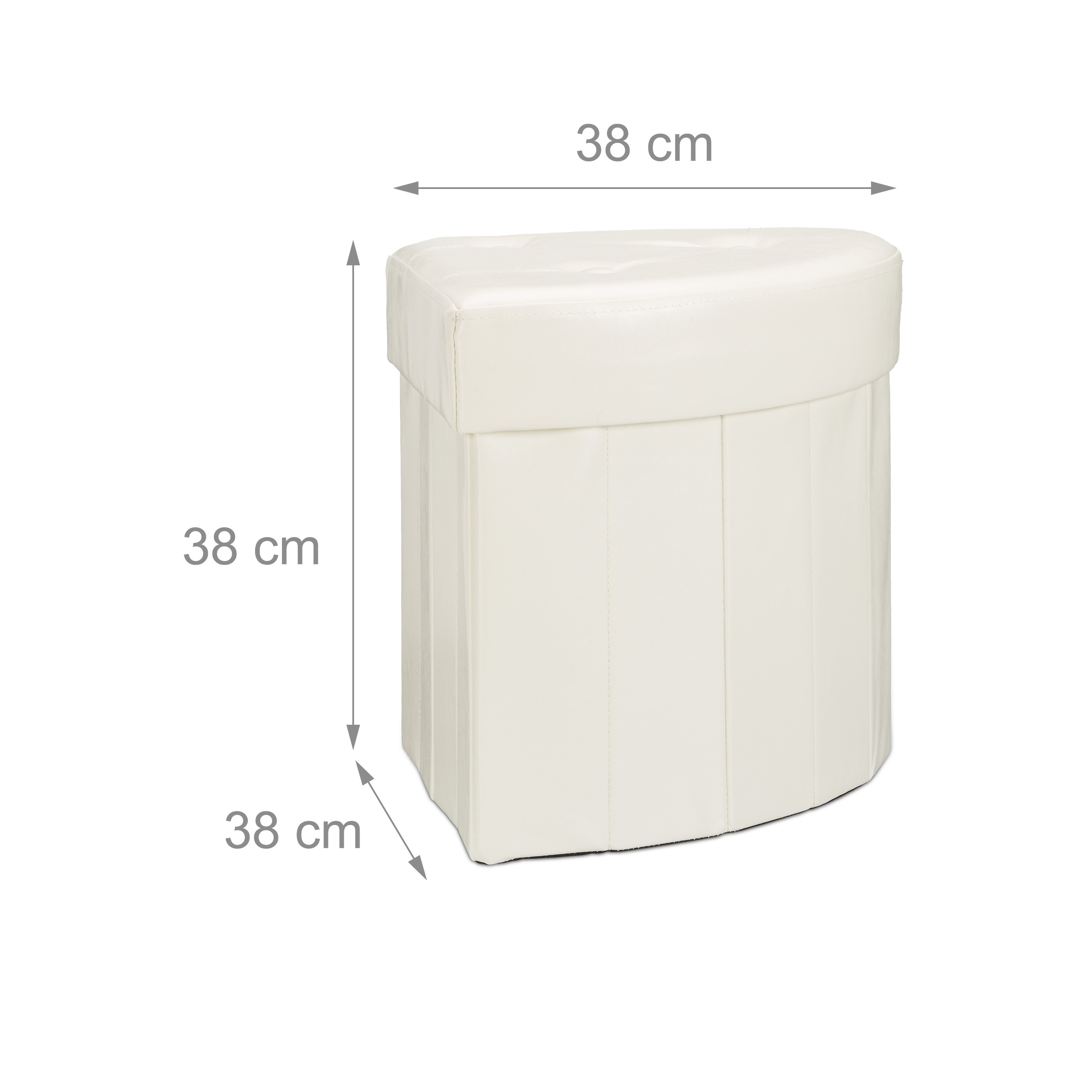 Baul puff taburete acolchado otomana moderna reposapiés plegable ligero 26 L - Imagen 6 de 18
