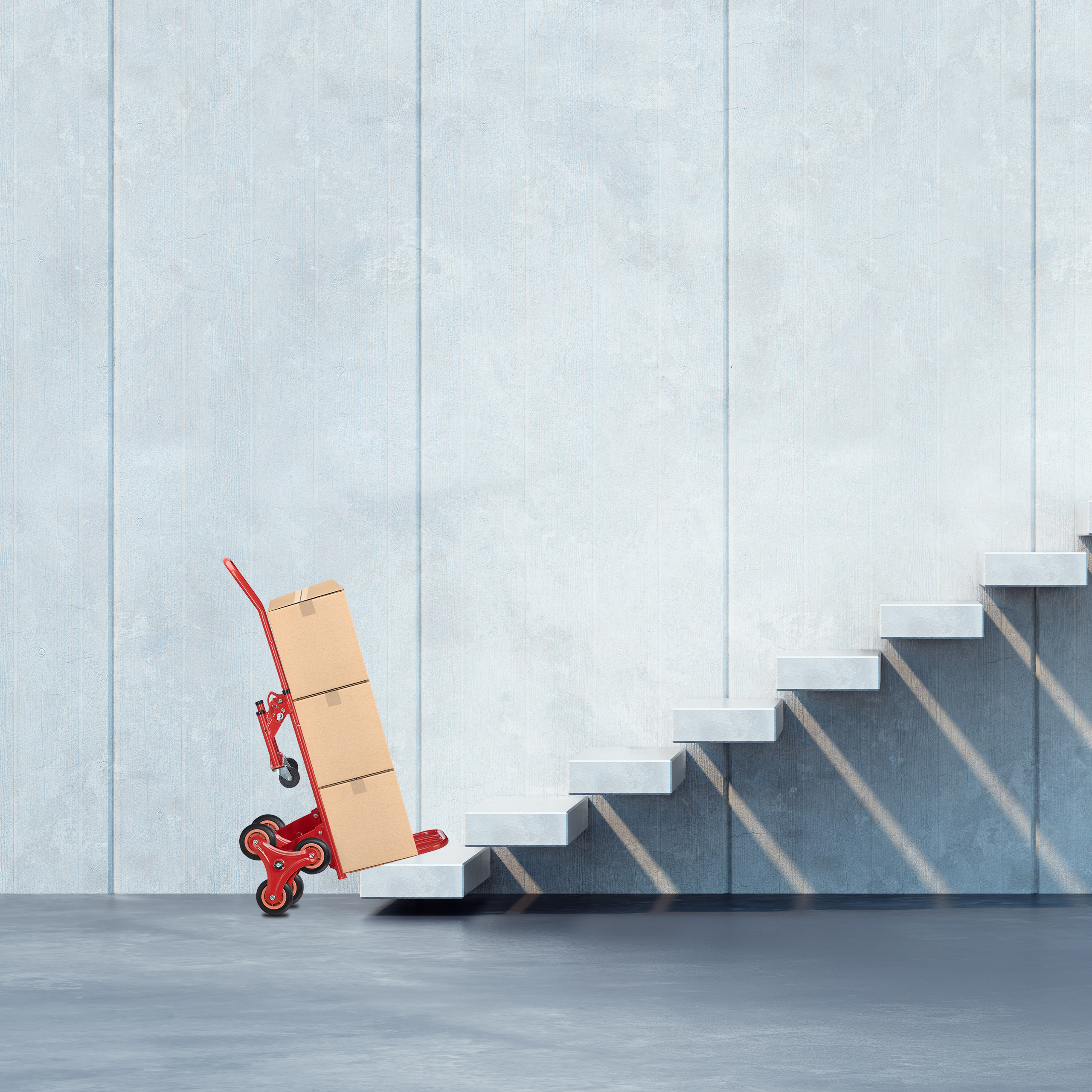 Carrello portapacchi fino a 150 kg Trolley resistente 6 ruote Carrello saliscale - Foto 2 di 10