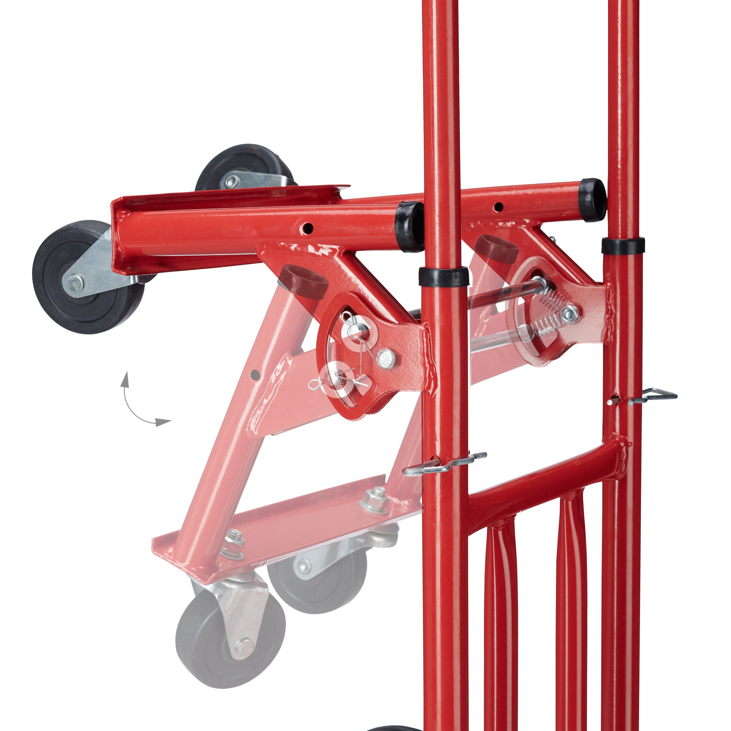 Carrello portapacchi fino a 150 kg Trolley resistente 6 ruote Carrello saliscale - Foto 7 di 10