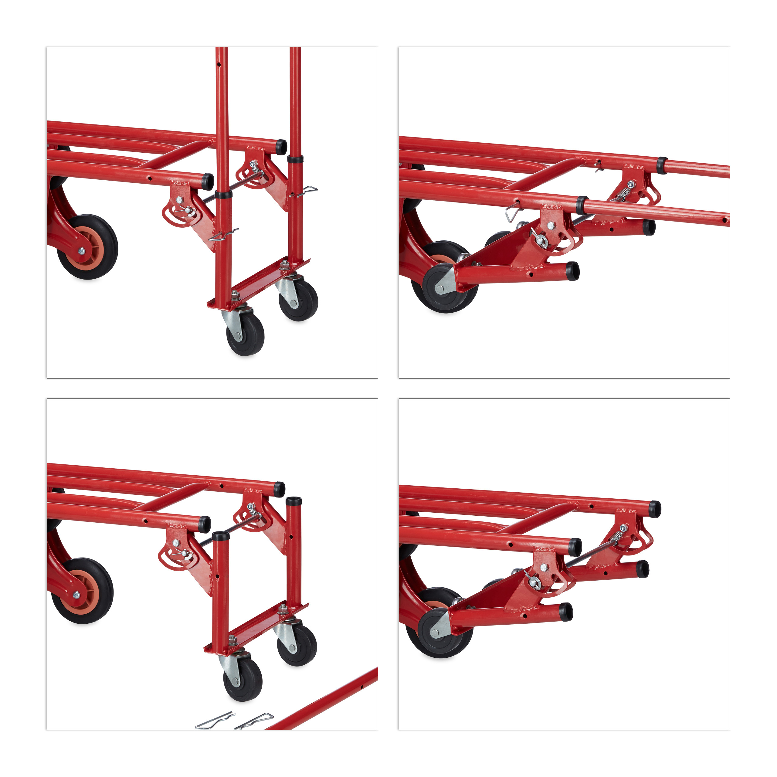 Carrello portapacchi fino a 150 kg Trolley resistente 6 ruote Carrello saliscale - Foto 9 di 10