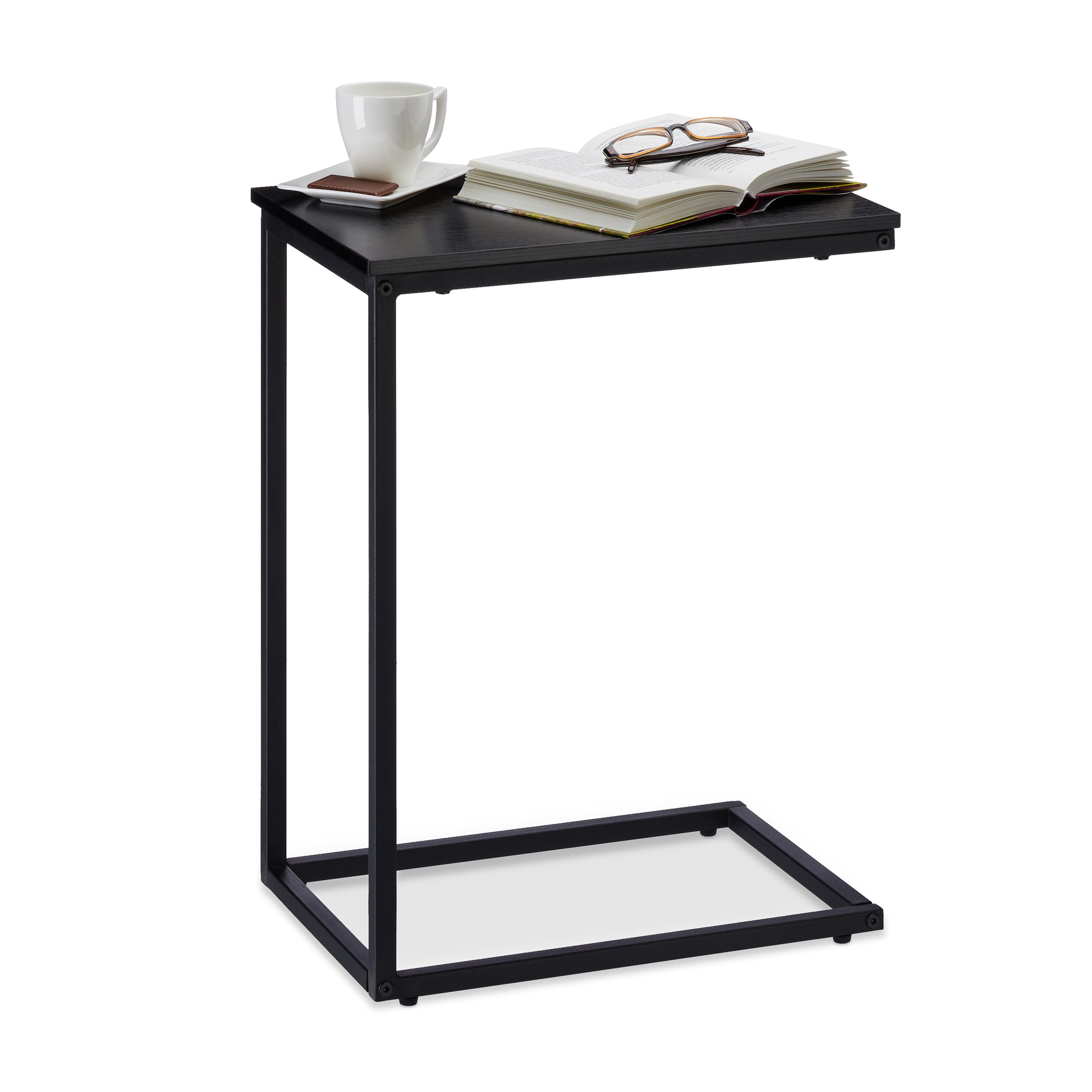 Beistelltisch schwarz Dekotisch U-Form Ablagetisch modern pflegeleicht robust