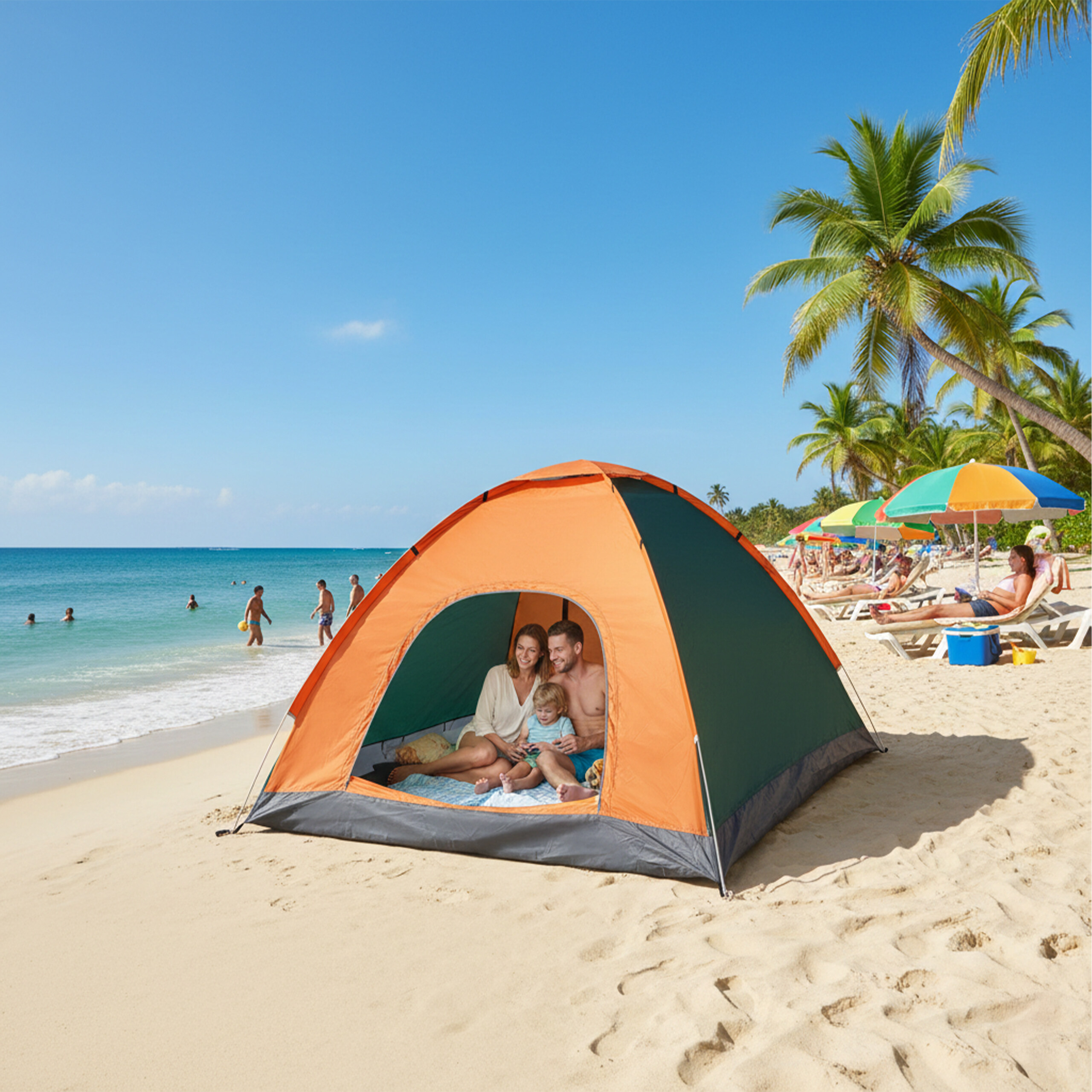 Pop up zelt strand Wurfzelt für Familien Strandmuschel Familienzelt leicht - Produktbild 1