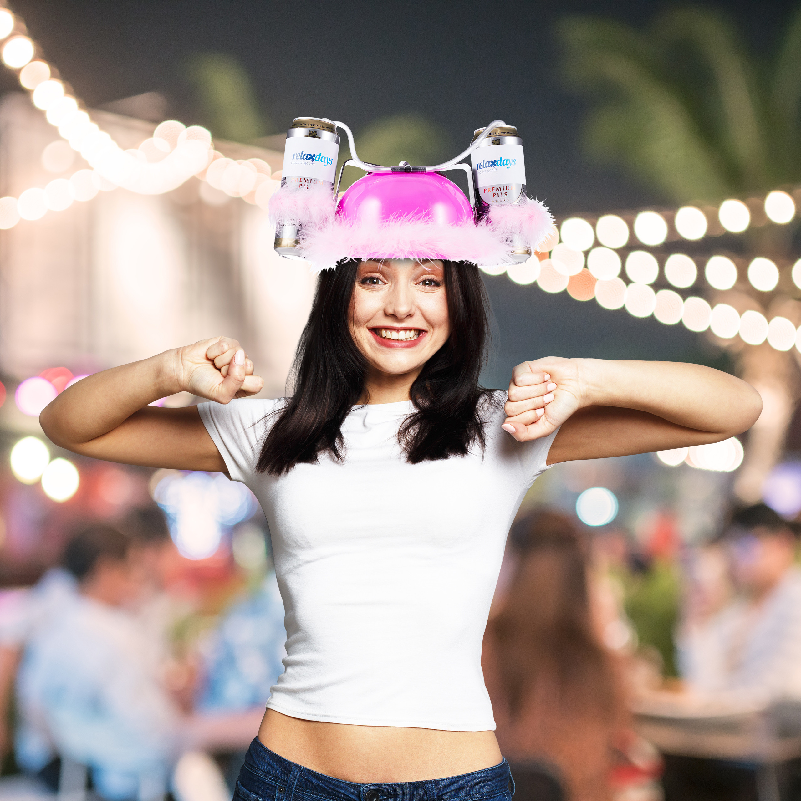 Cappello porta lattine fucsia 0,5 L Regolabile Cappello porta