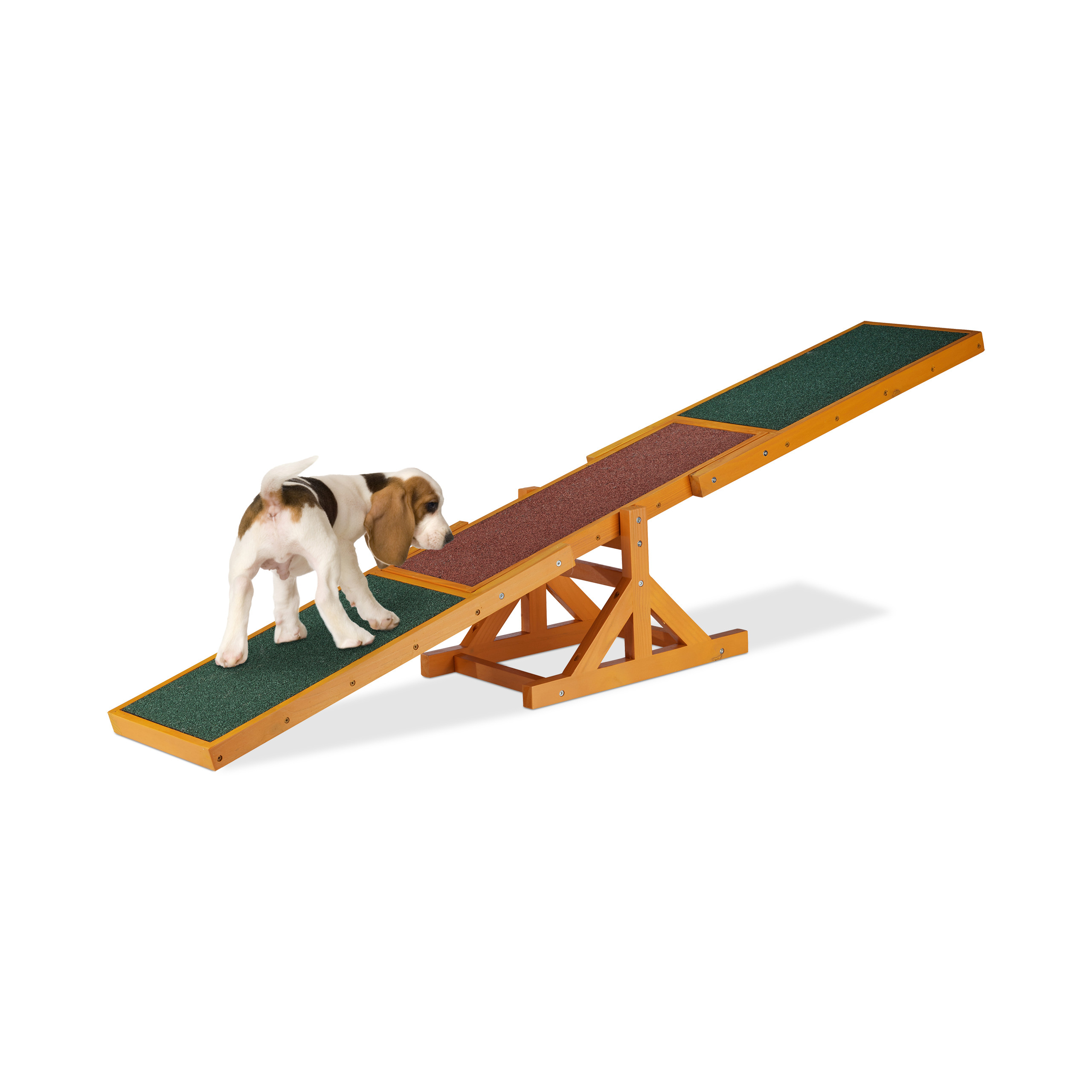 Bascule D'agilité Pour Chien GYMAX - En Bois Massif, Antidérapante, Charge 30kg, Pour Intérieur/extérieur