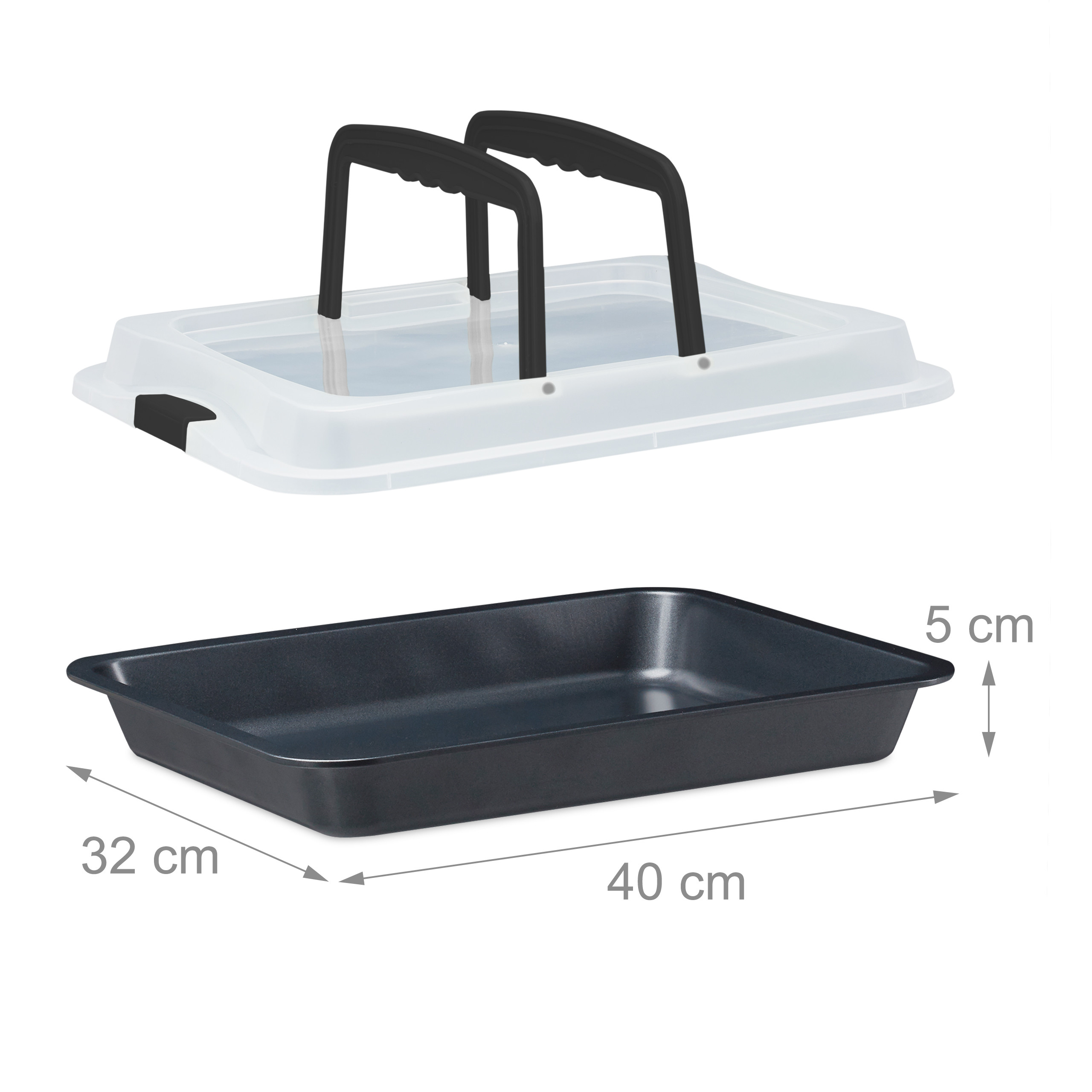 Backblech mit deckel Kuchen Transportbox Rechteckige Kuchenbox Partycontainer - Bild 6 von 21