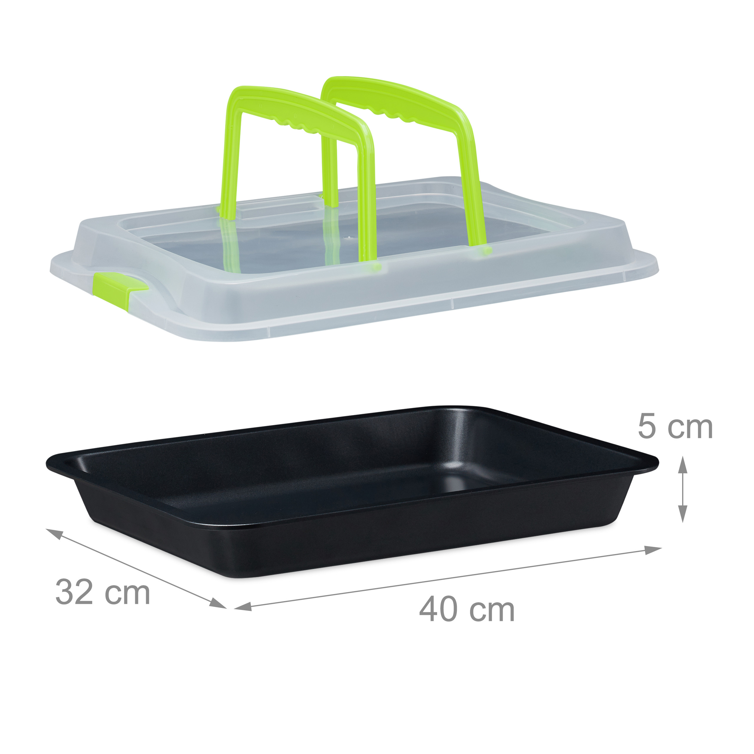 Backblech mit deckel Kuchen Transportbox Rechteckige Kuchenbox Partycontainer - Bild 16 von 21