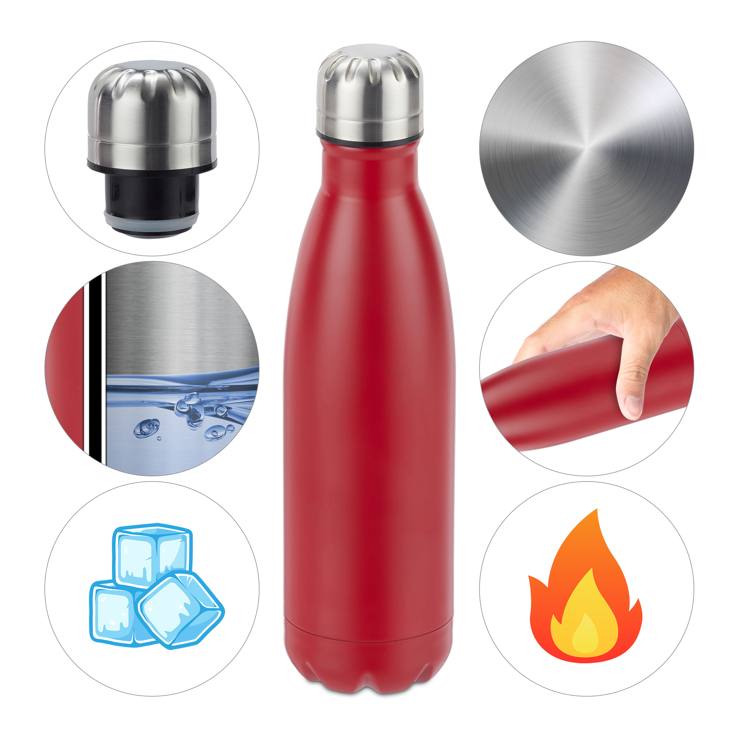 Trinkflasche edelstahl Vakuum Isolierflasche Auslaufsichere Sportflasche - Bild 31 von 61