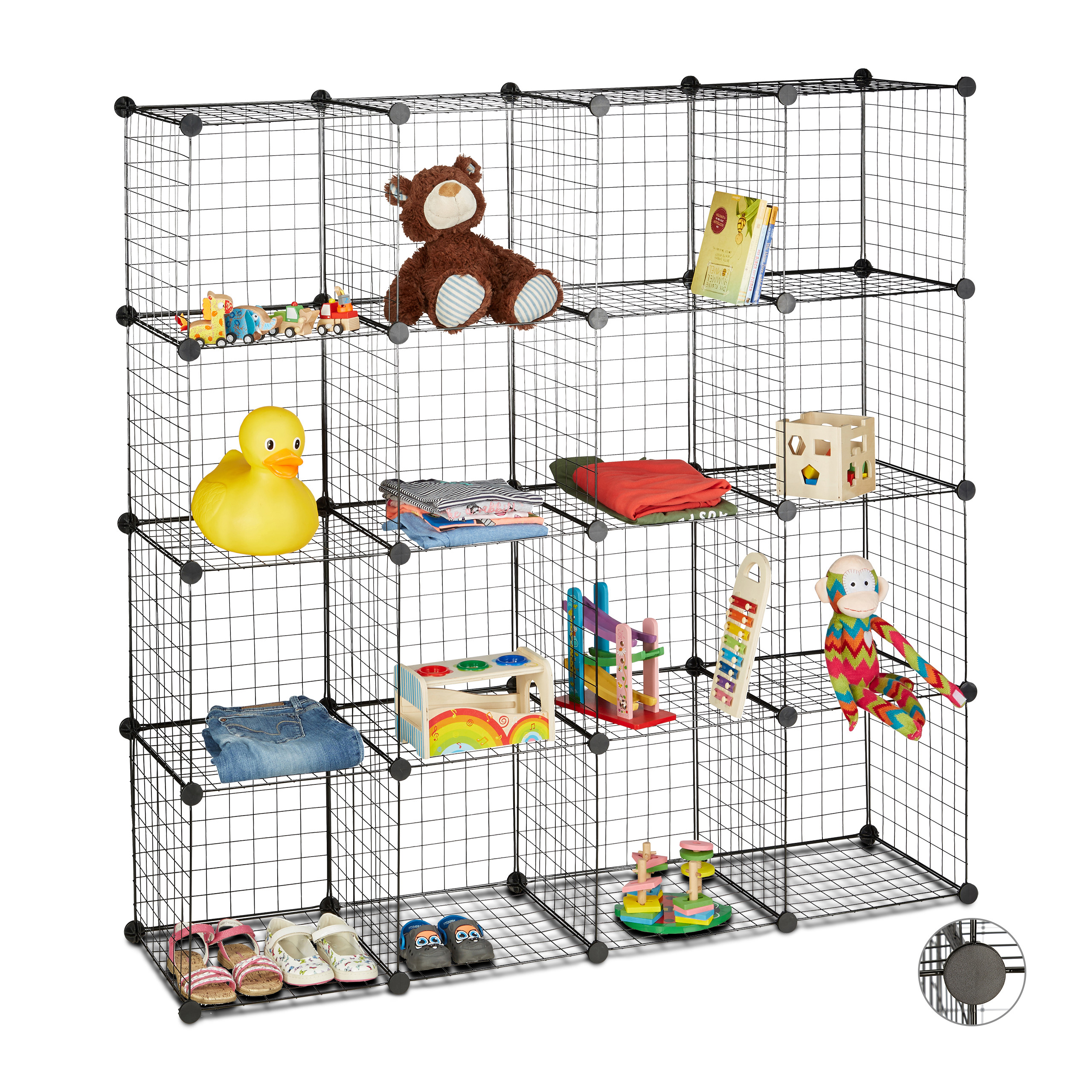Estanteria modular organizador de cubos 16 compartimentos fácil montaje - Imagen 3 de 24