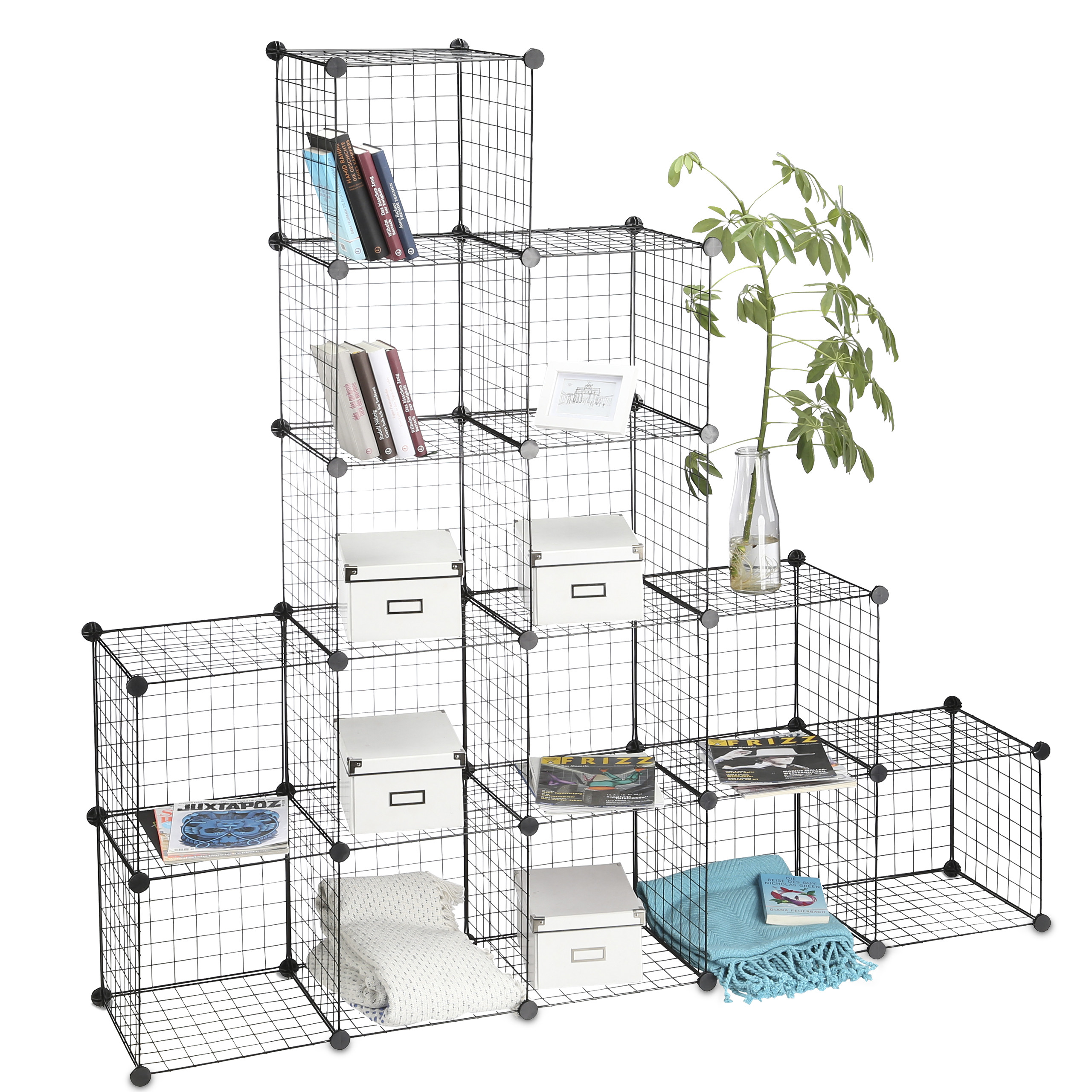 Estanteria modular organizador de cubos 16 compartimentos fácil montaje - Imagen 5 de 24