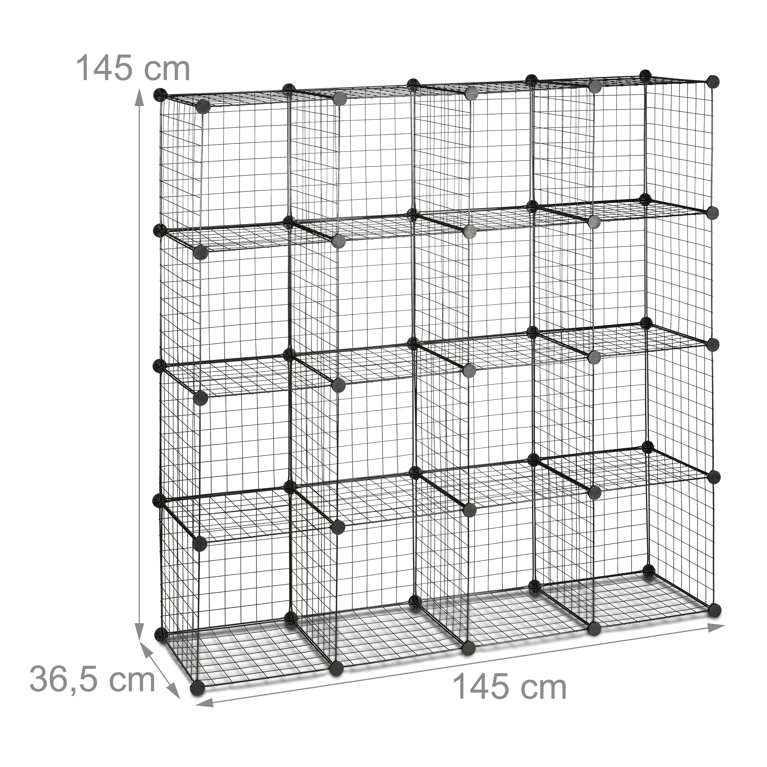 Estanteria modular organizador de cubos 16 compartimentos fácil montaje - Imagen 6 de 24