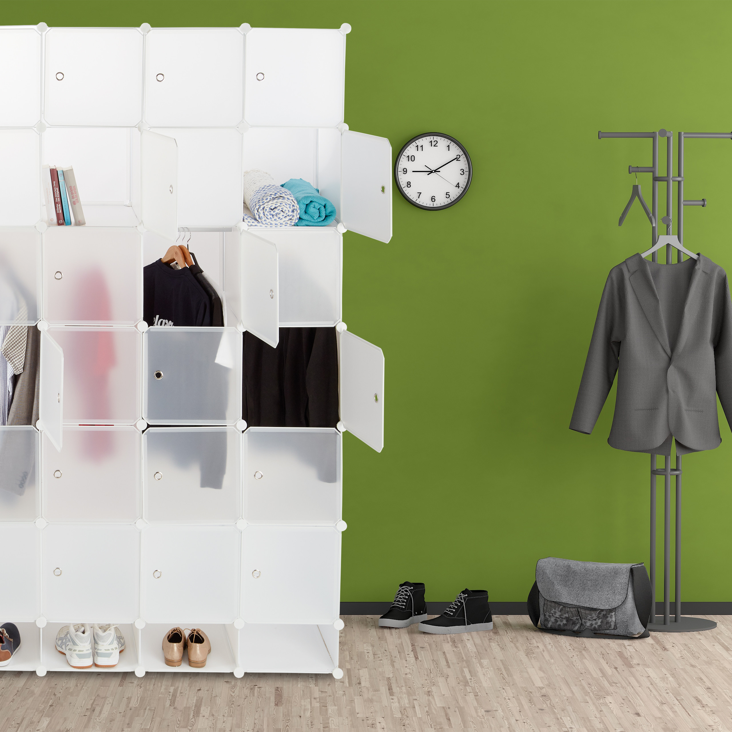 Xxl kleiderschrank Steckschrank Kunststoffregal Wäscheaufbewahrung 25 Fächer