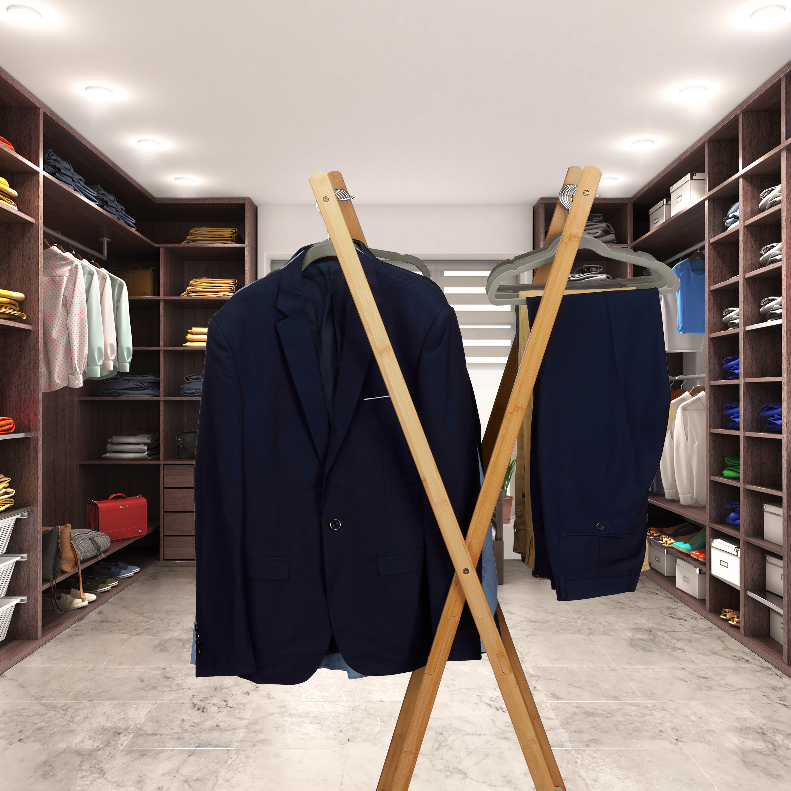 Samt kleiderbügel Antirutsch Bügel Platzsparende Wäschebügel grau 5 kg - Bild 7 von 11