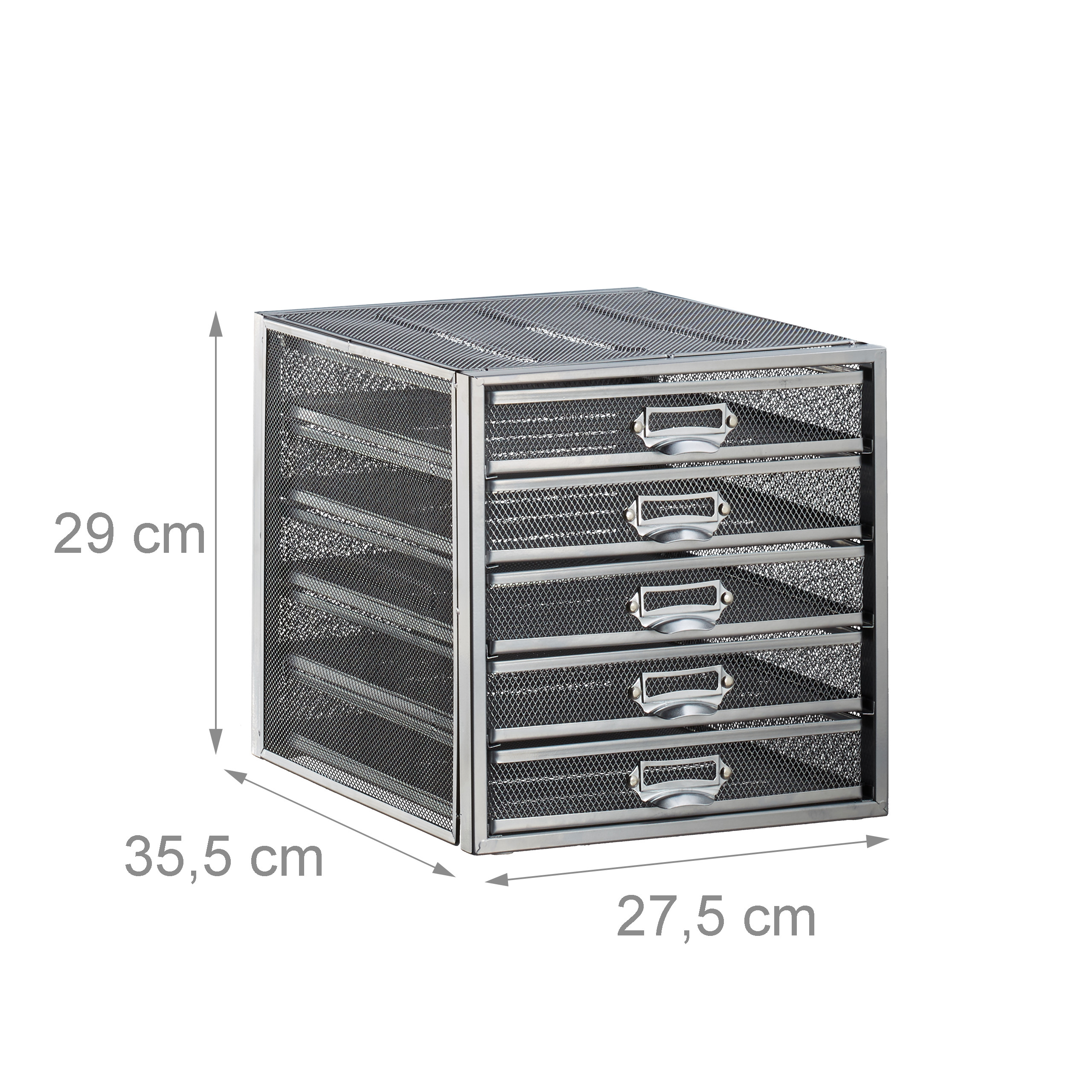Schubladenbox Schreibtischorganizer Dokumentenbox Büroablage 5 Fächer Stahl