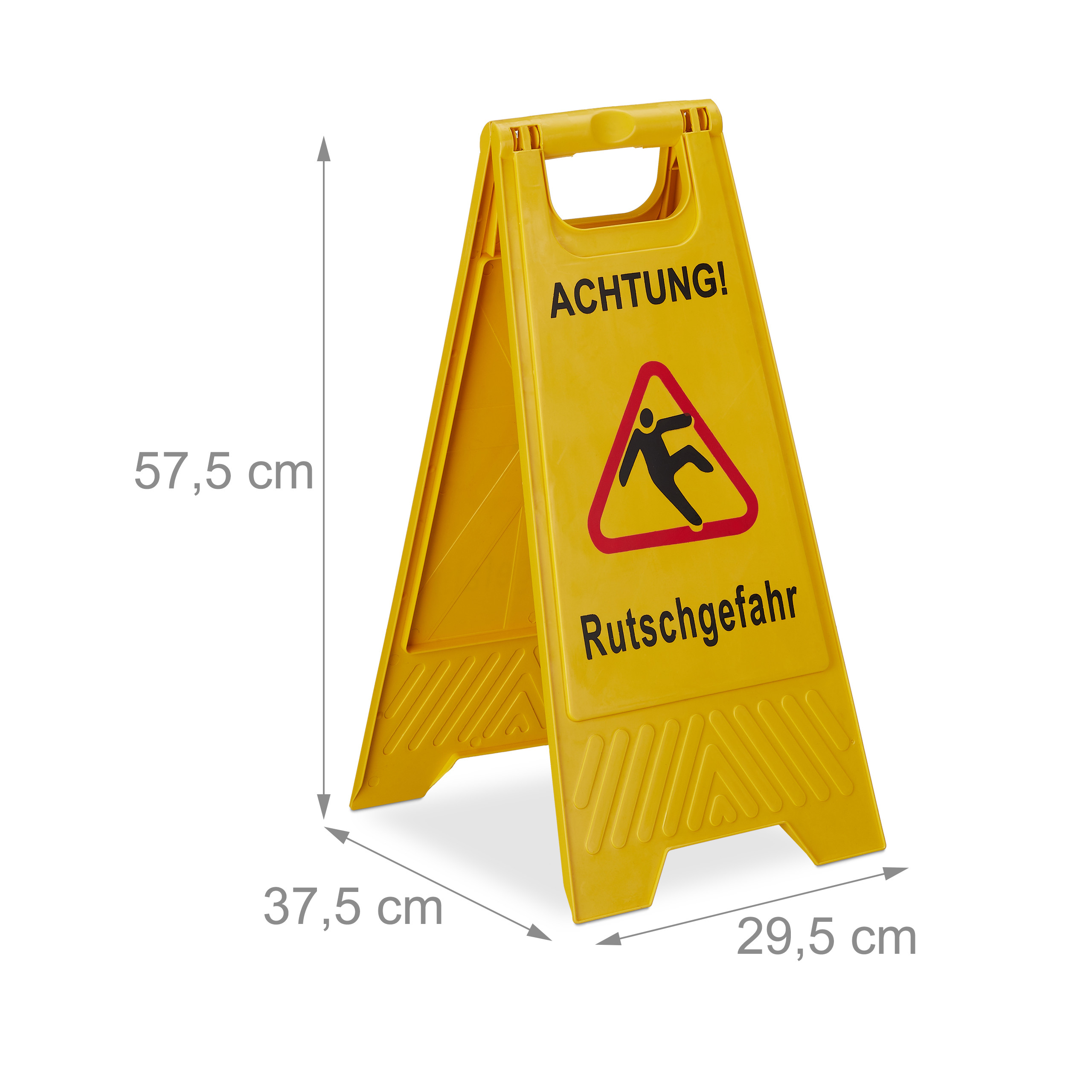 Warnschild 'Achtung Rutschgefahr' Selbstklebend Aus Aluminium - 10x10 Cm, Für Innen & Außen